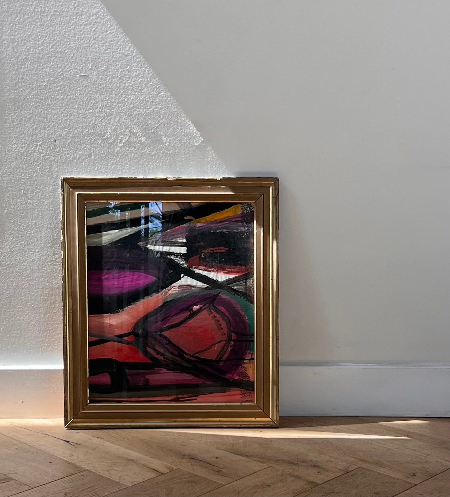 Abstract expressionist painting by Bernard Segal, mid 20th century