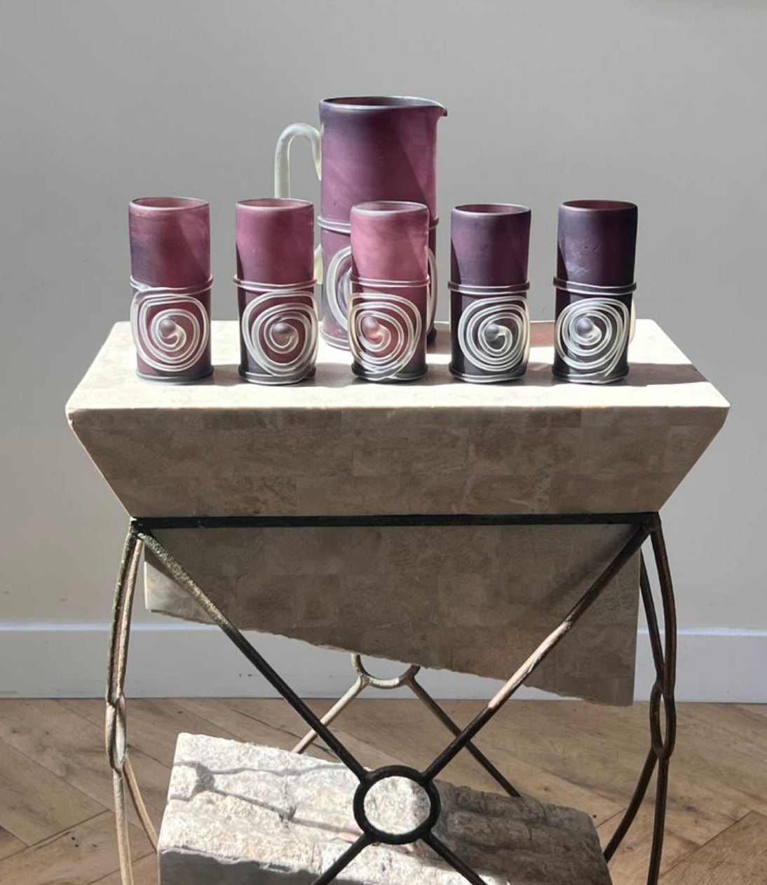 Vintage Italian art glass barware, late 20th century