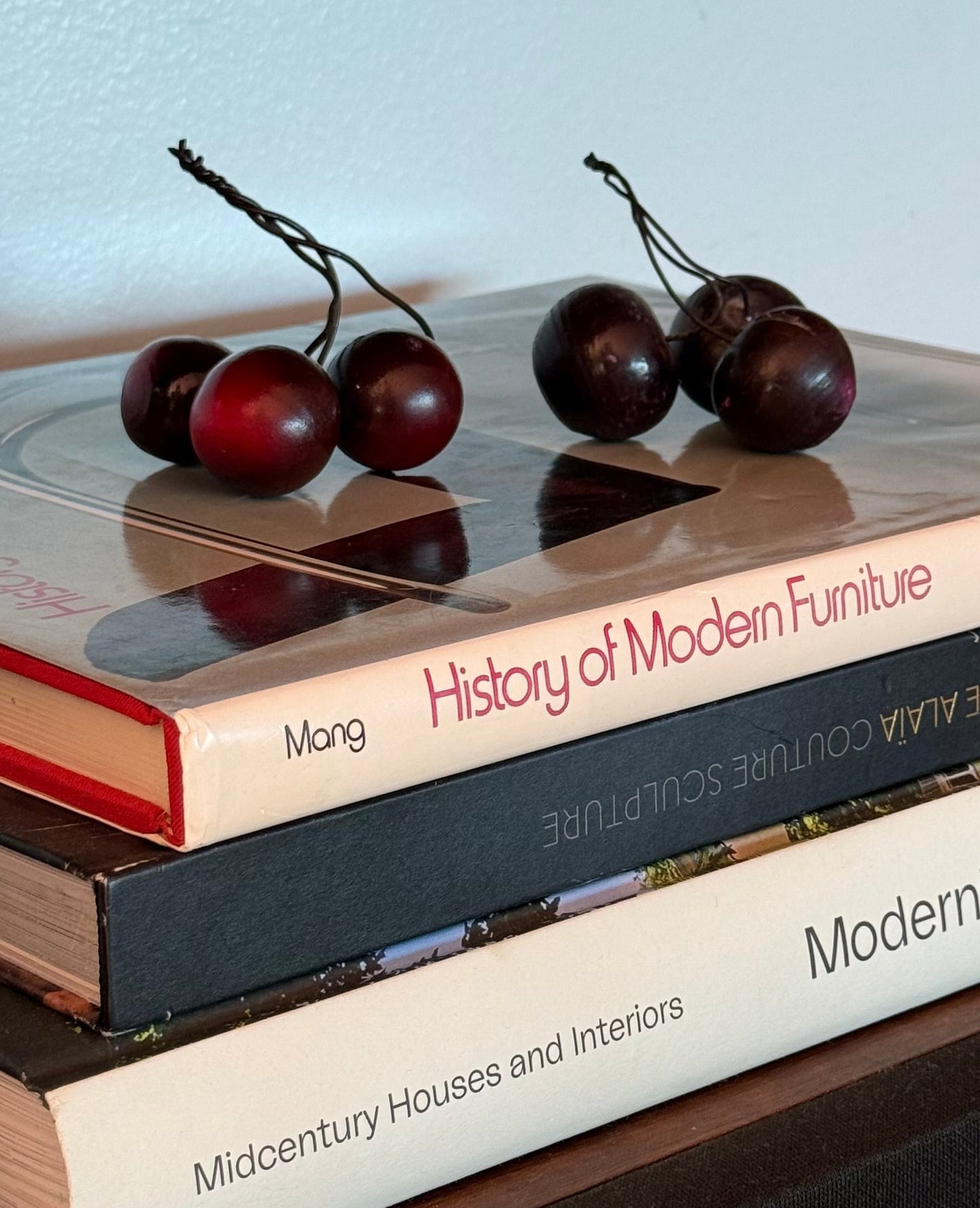 Vintage Italian cherry objets, circa 1960