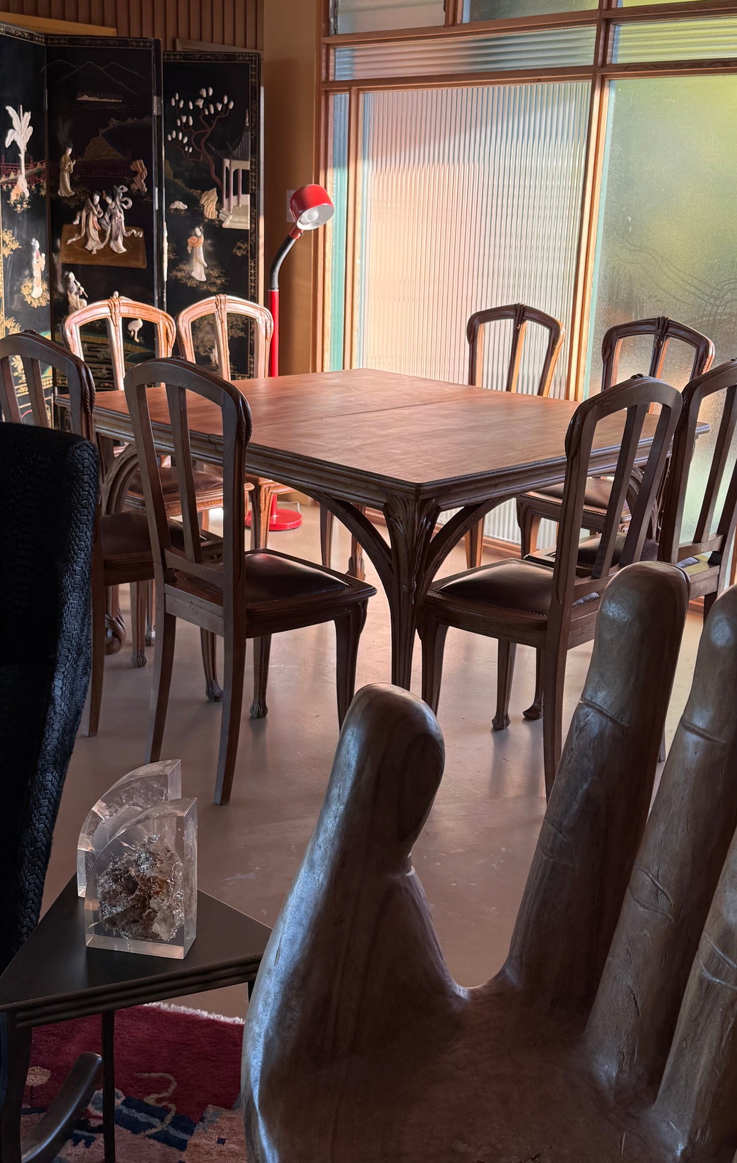 Set of eight French Art Nouveau dining chairs, late 19th century