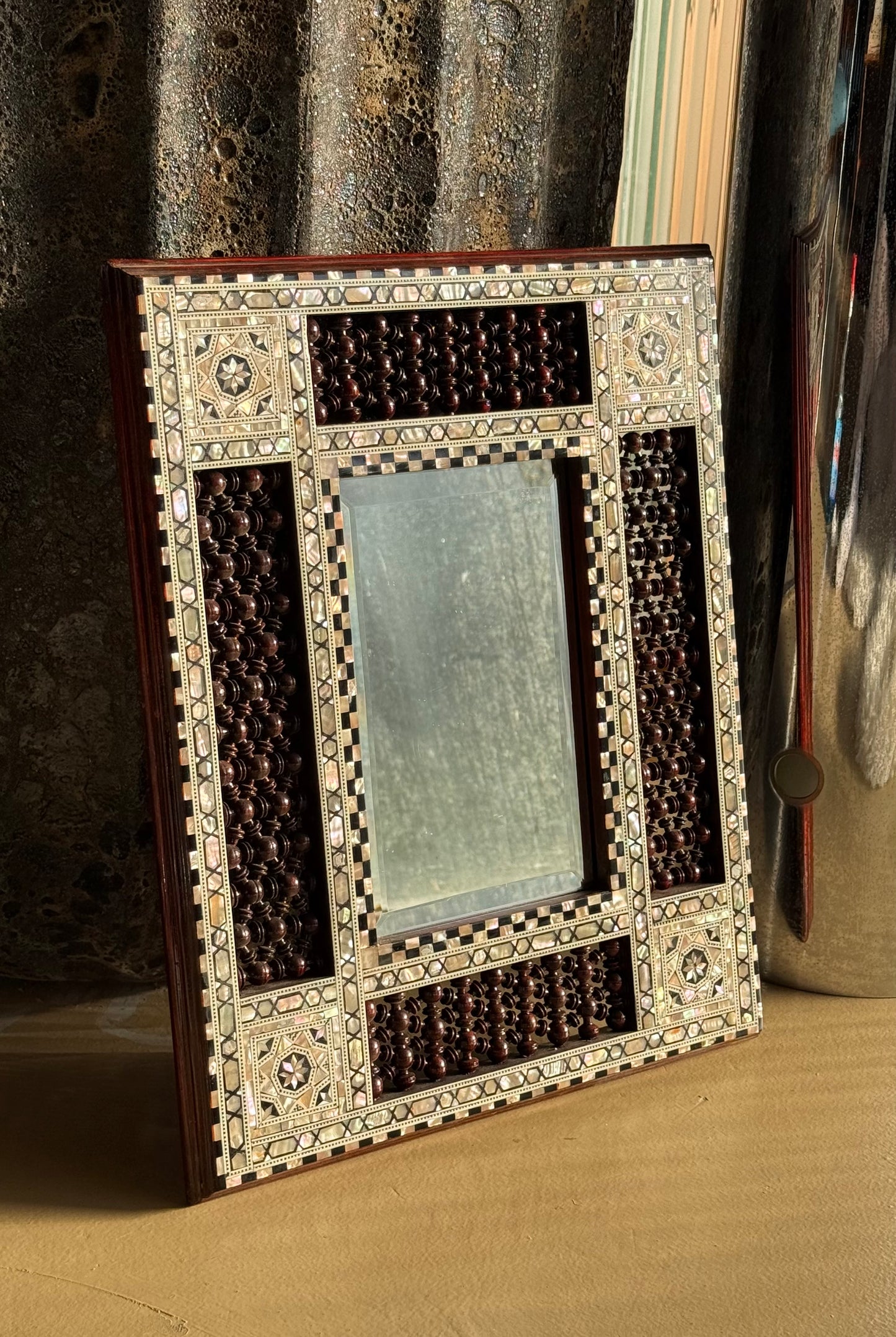 Vintage Syrian mother-of-pearl mirror, 20th century