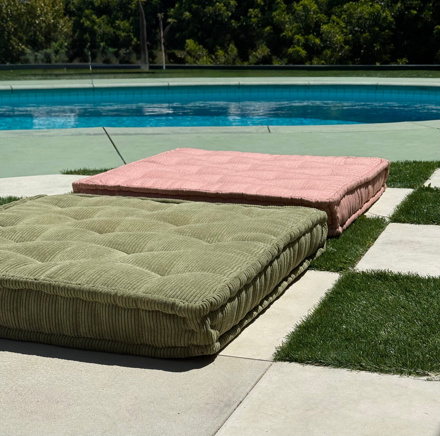 Pair of large floor cushions, 21st century