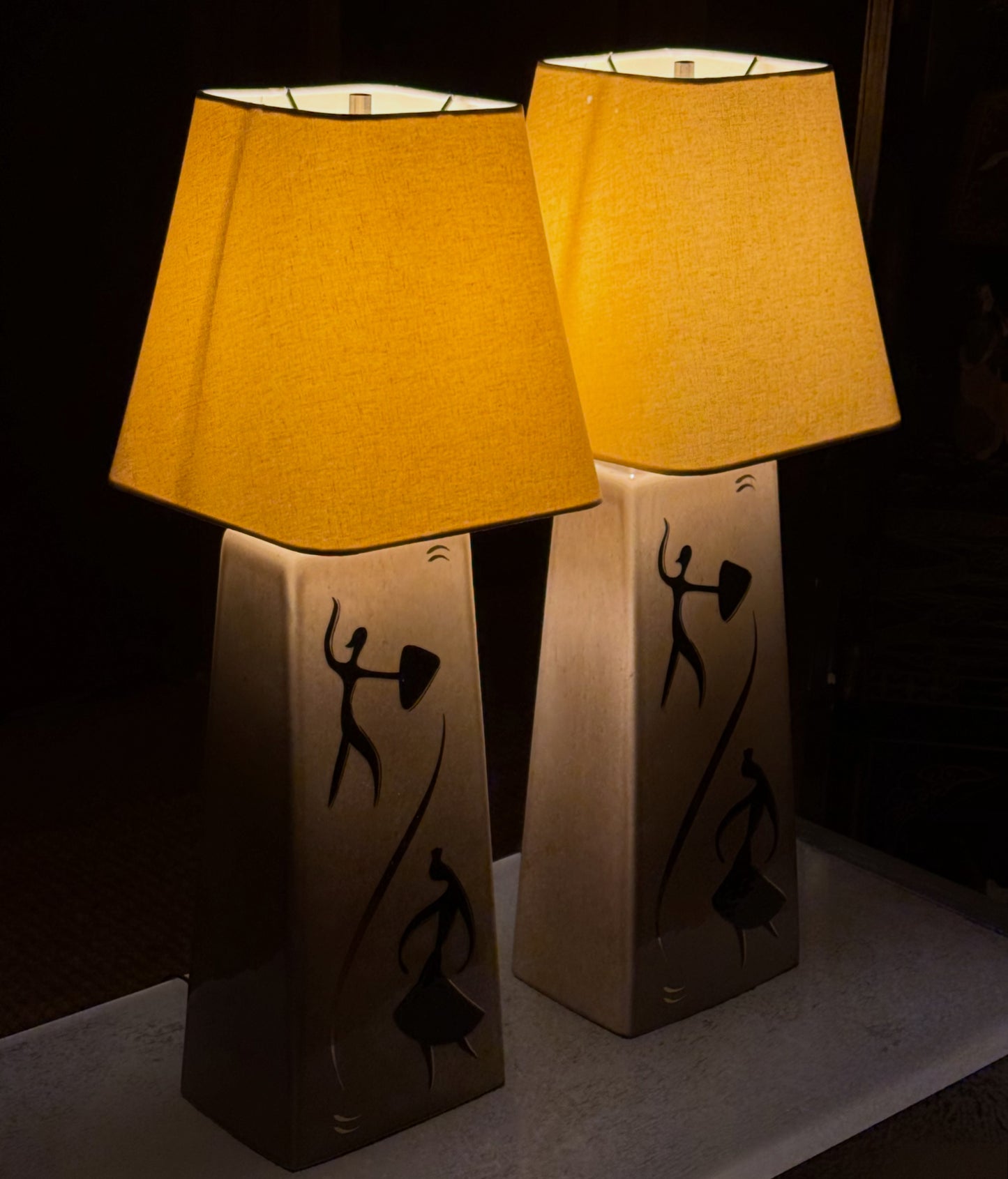 Pair of mid century modern table lamps, circa 1950