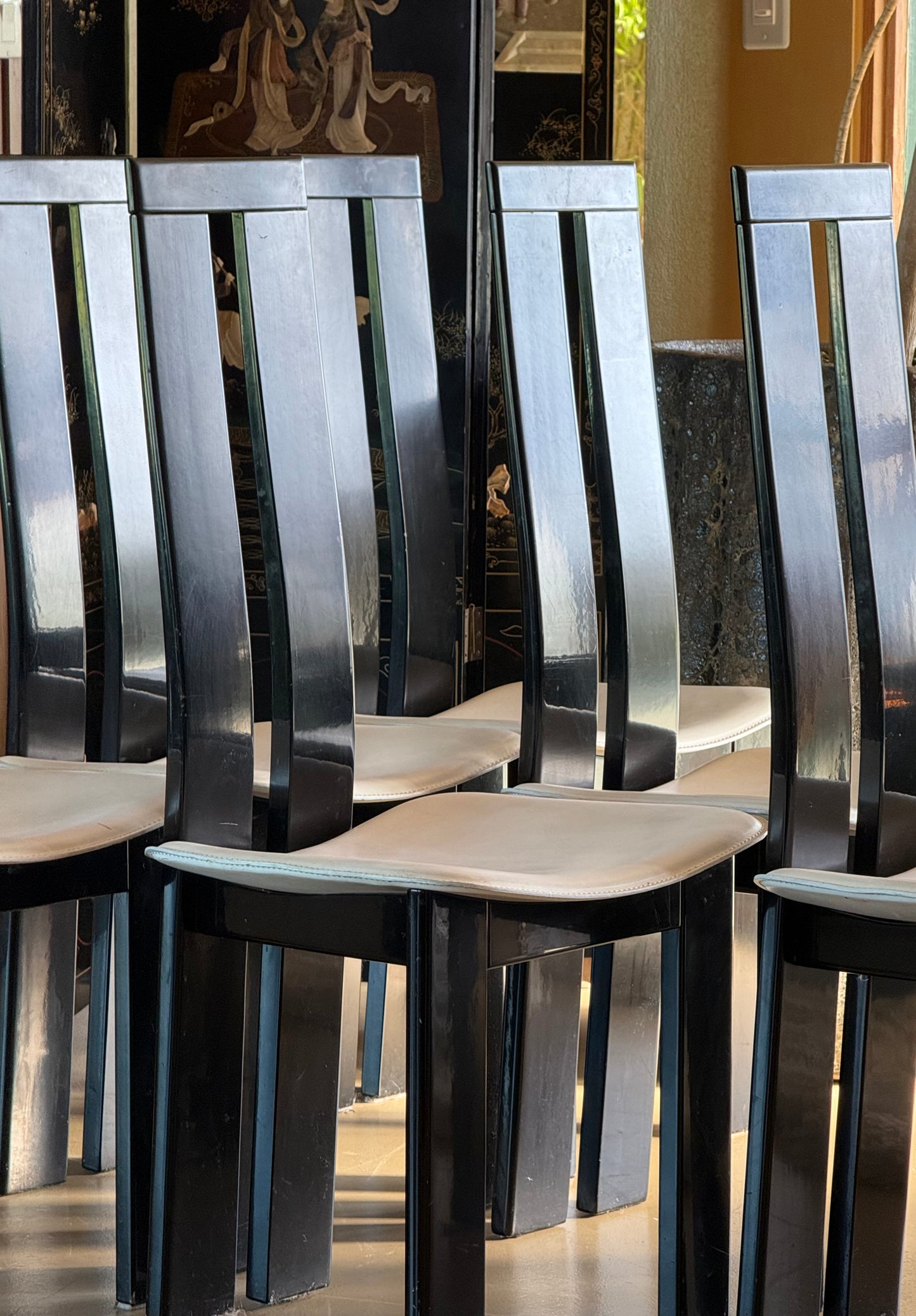 Set of 6 vintage Italian postmodern dining chairs by Pietro Costantini for Ello Furniture, late 20th century
