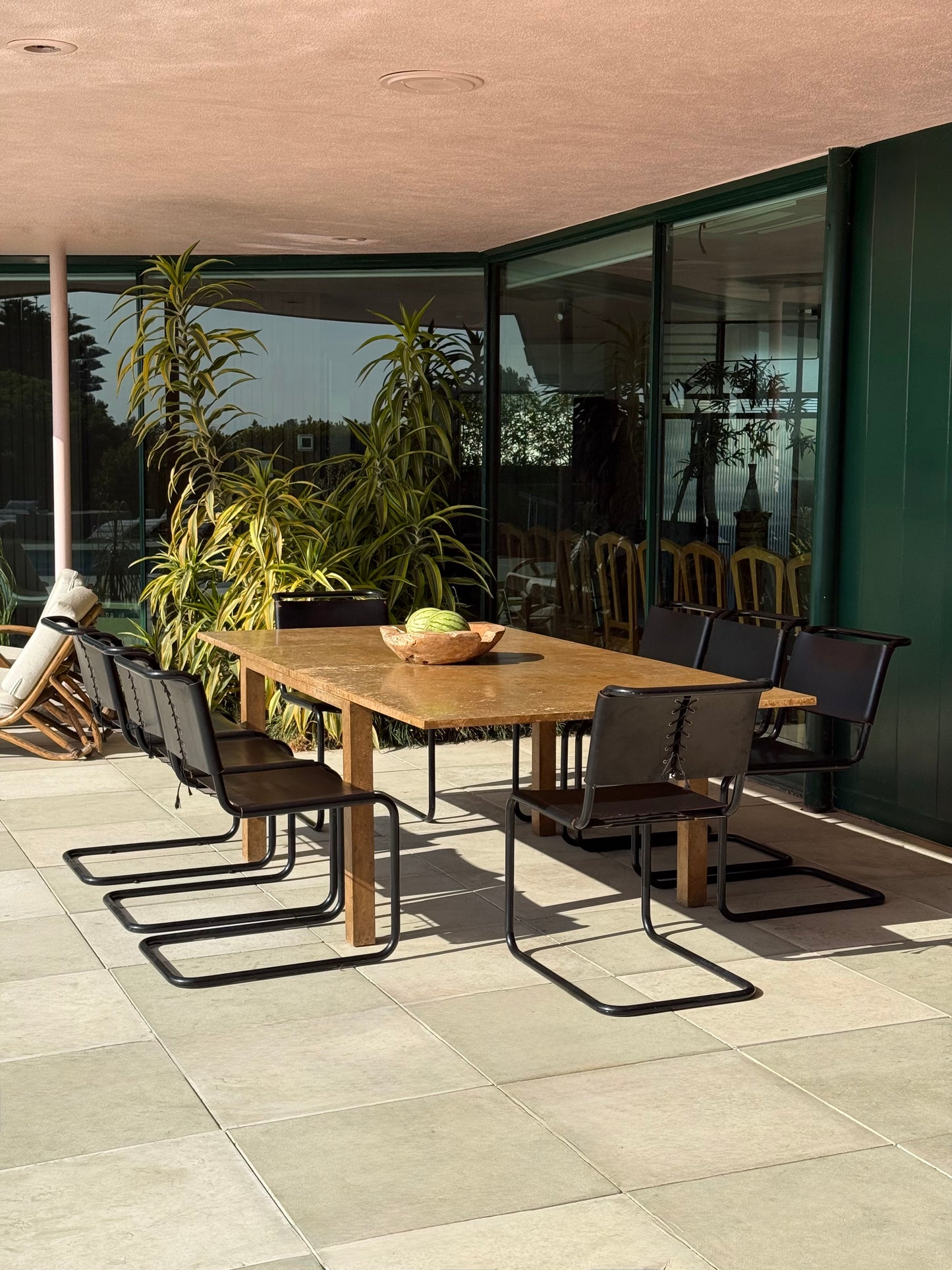 Set of 8 cantilever Bauhaus dining chairs, mid 20th century