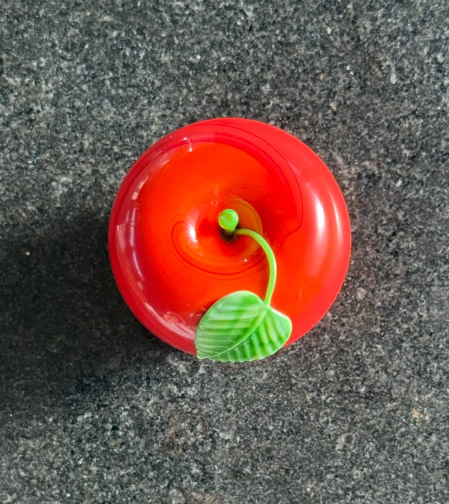 Art glass apple, signed, 20th century
