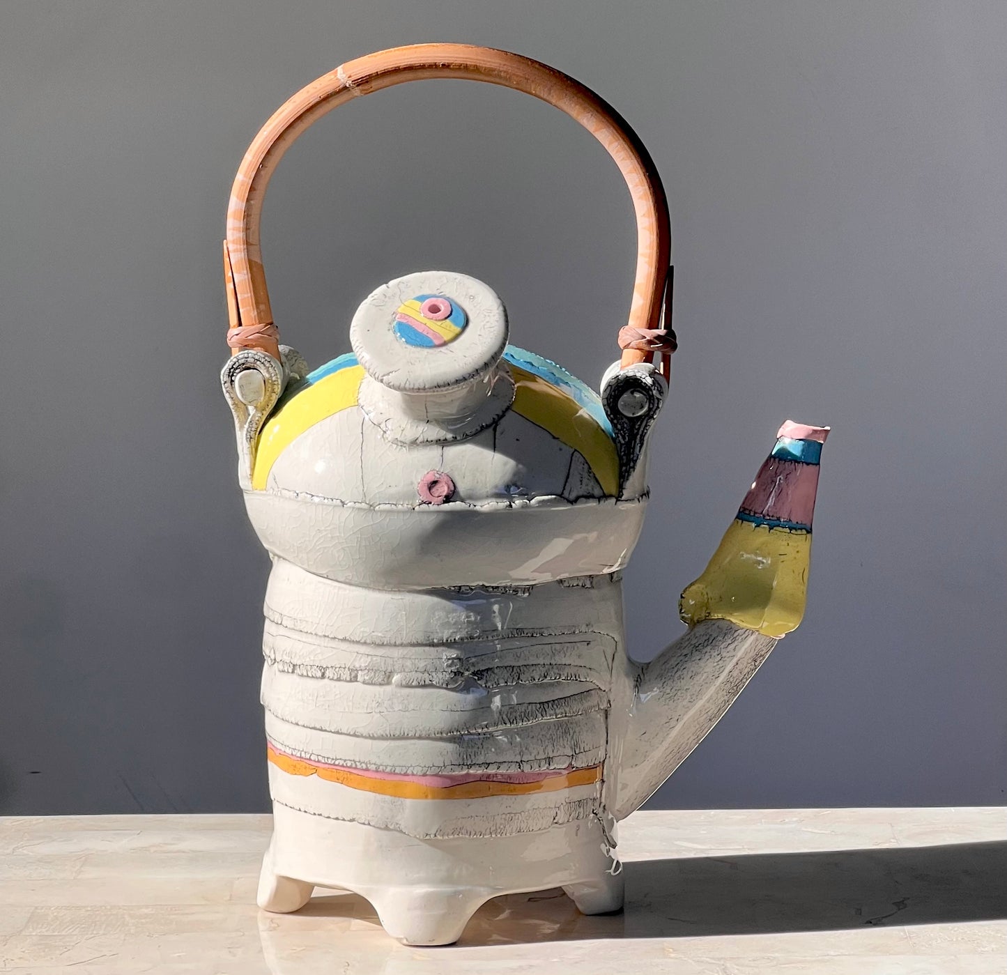 Artist-made ceramic teapot, 20th century