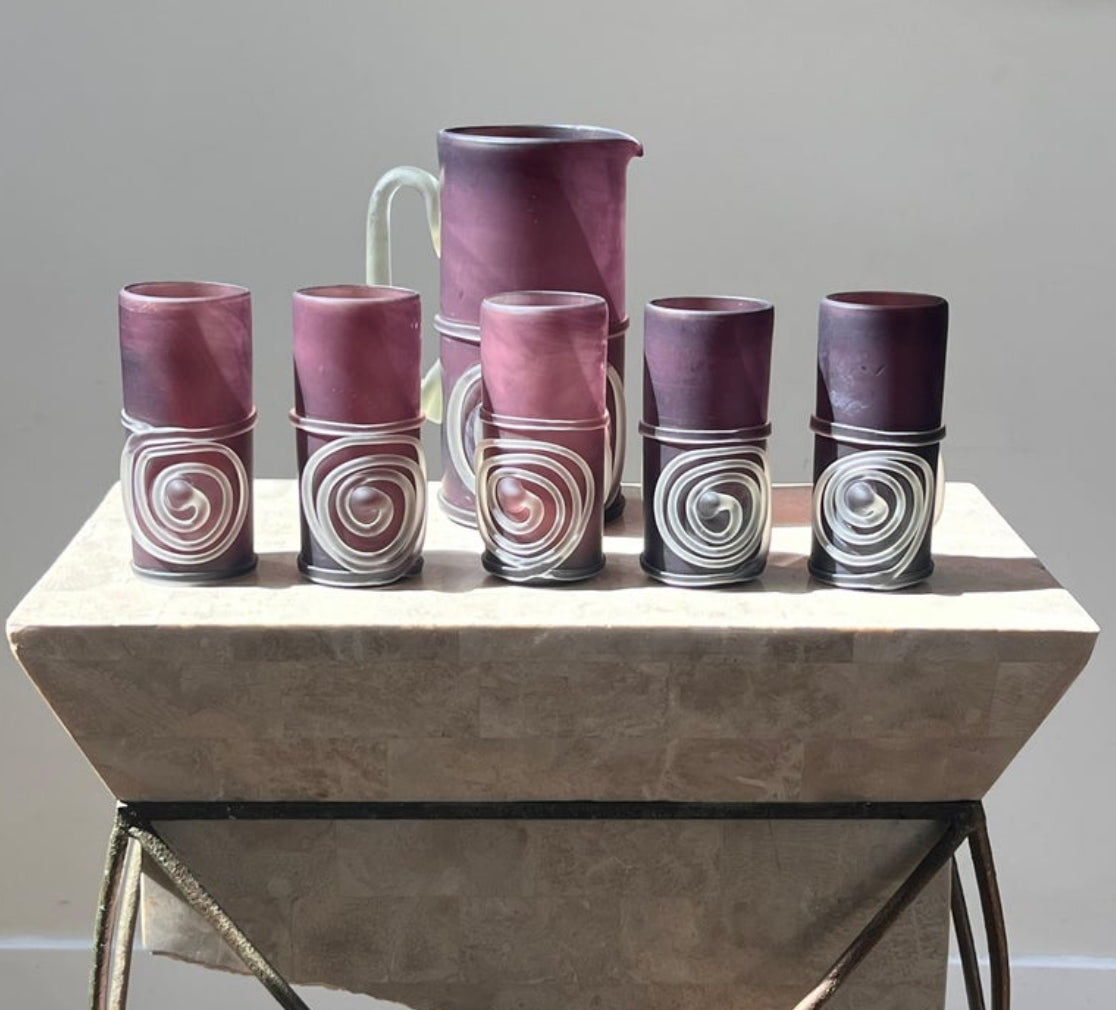 Vintage Italian art glass barware, late 20th century