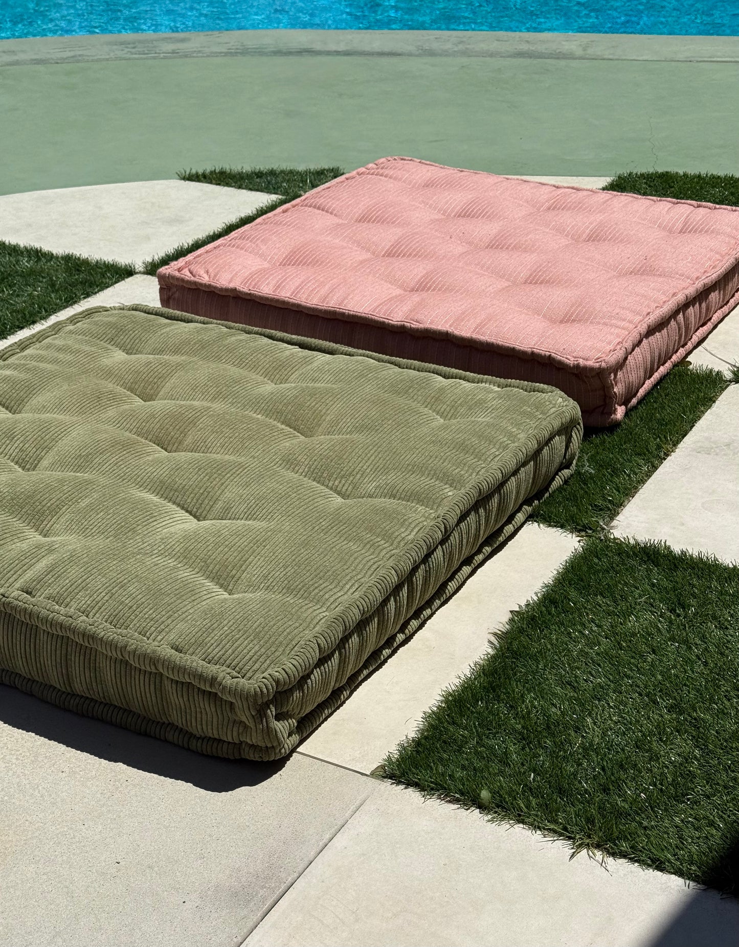 Pair of large floor cushions, 21st century