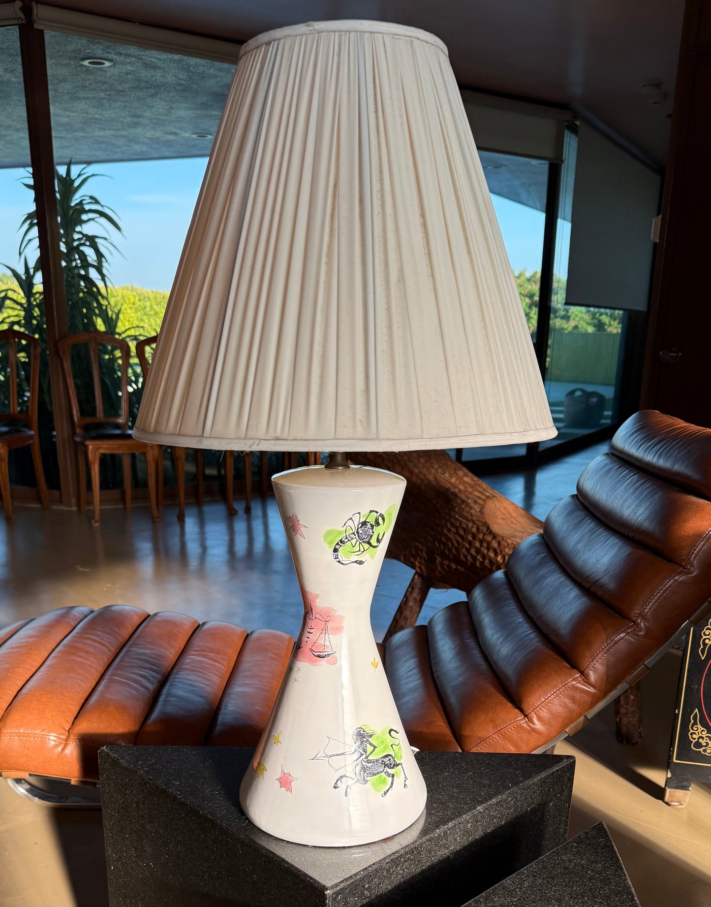 Vintage Italian Gambone-era zodiac lamp, mid 20th century