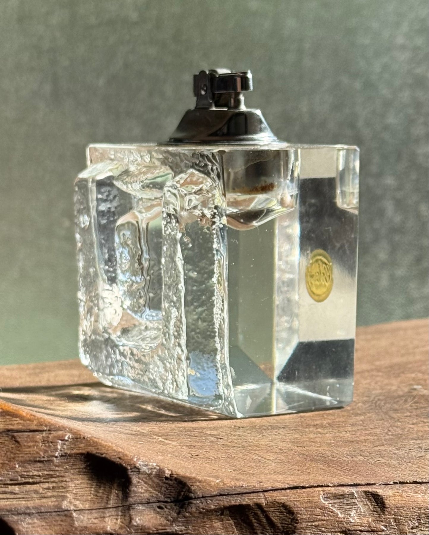 MCM glass table lighter, circa 1960