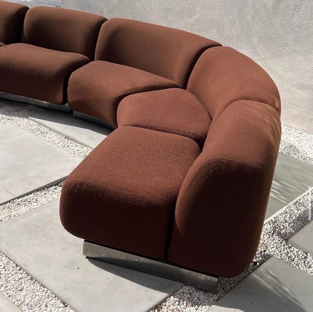 Mid century modular sofa with chrome base, circa 1970