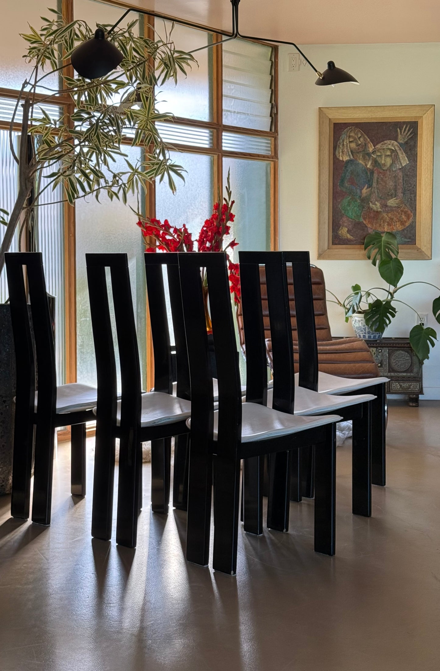 Set of 6 vintage Italian postmodern dining chairs by Pietro Costantini for Ello Furniture, late 20th century