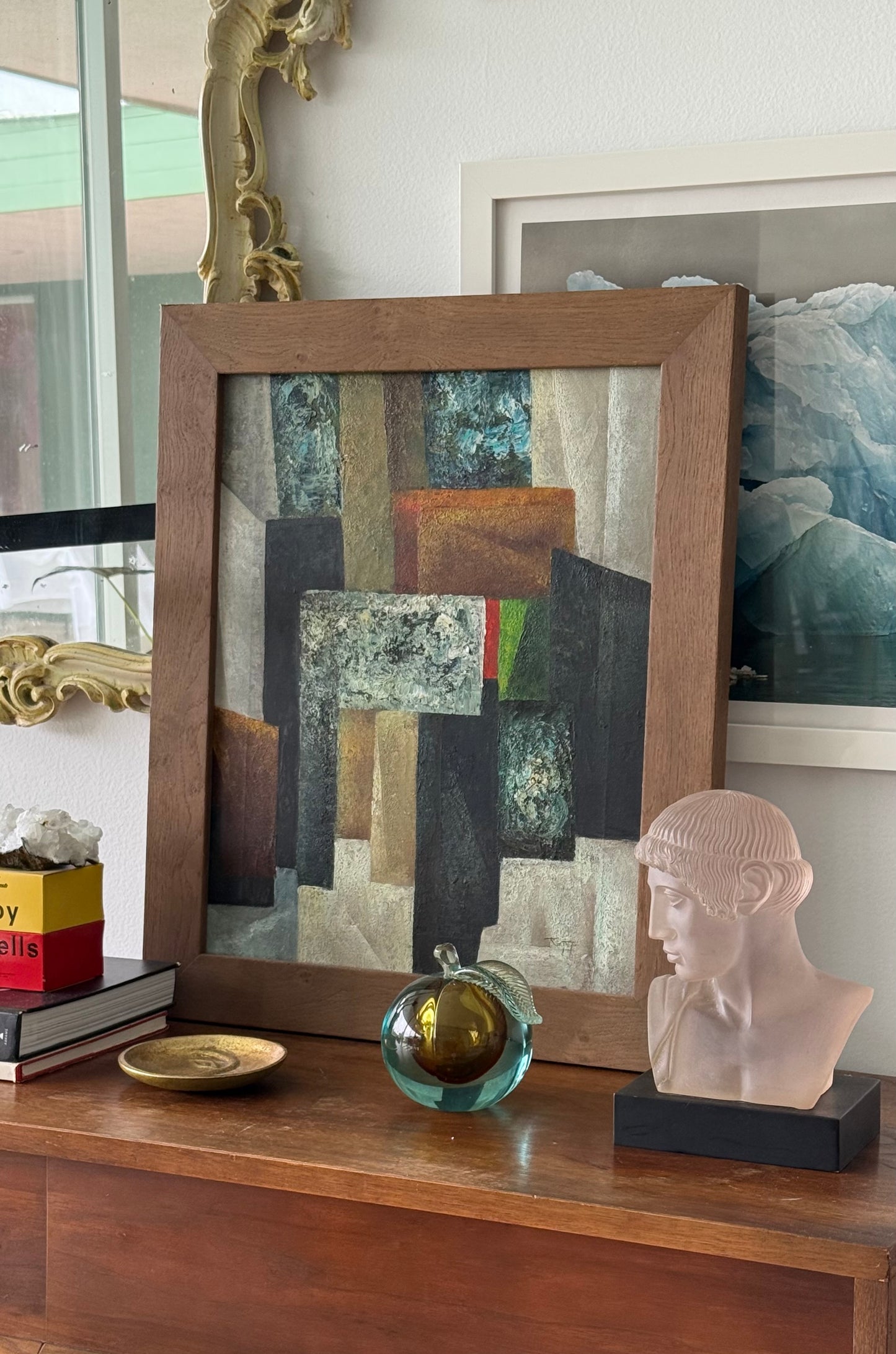 Original mid century modern abstract painting, circa 1950