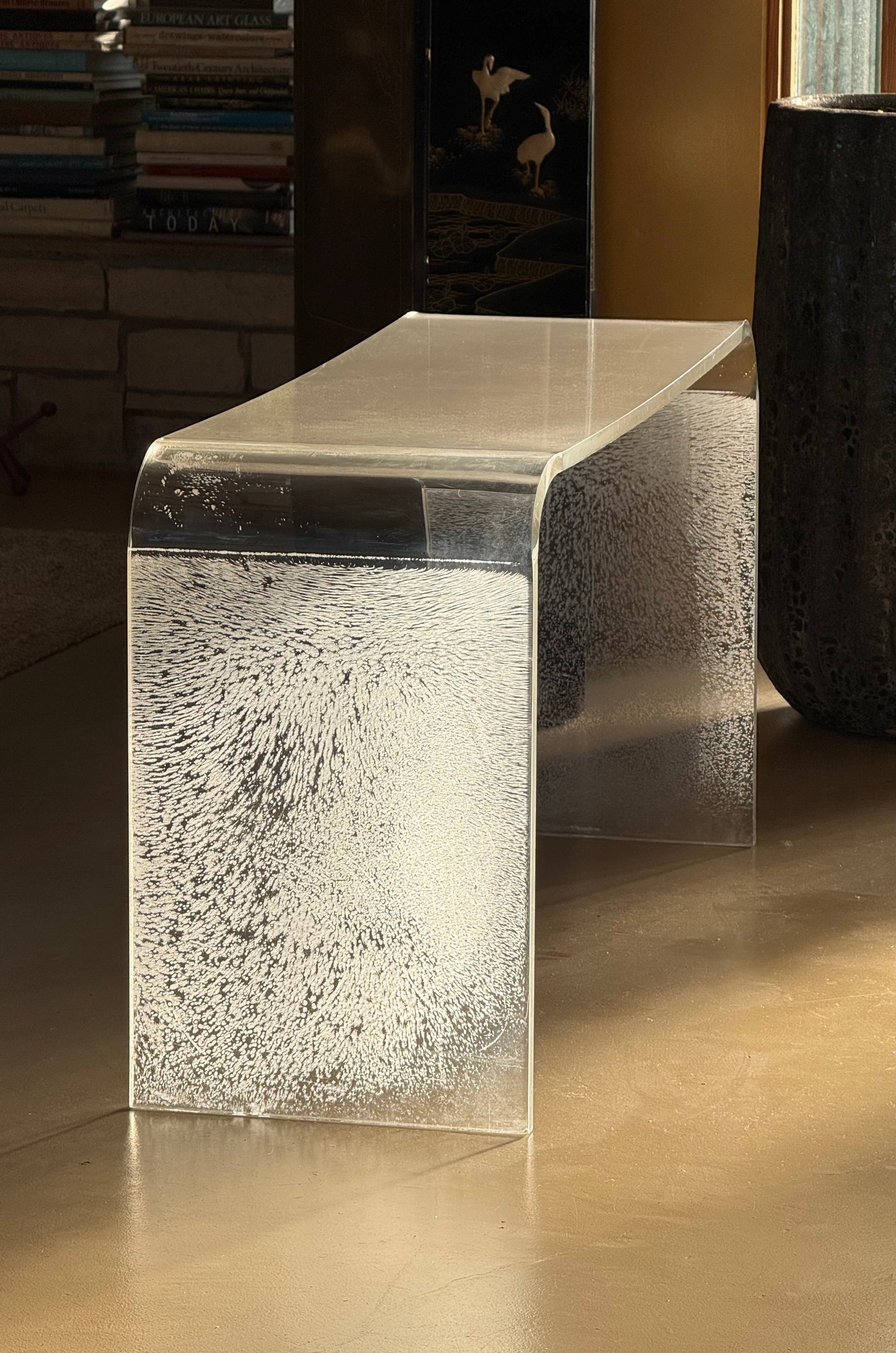 Lucite console table, circa 1970