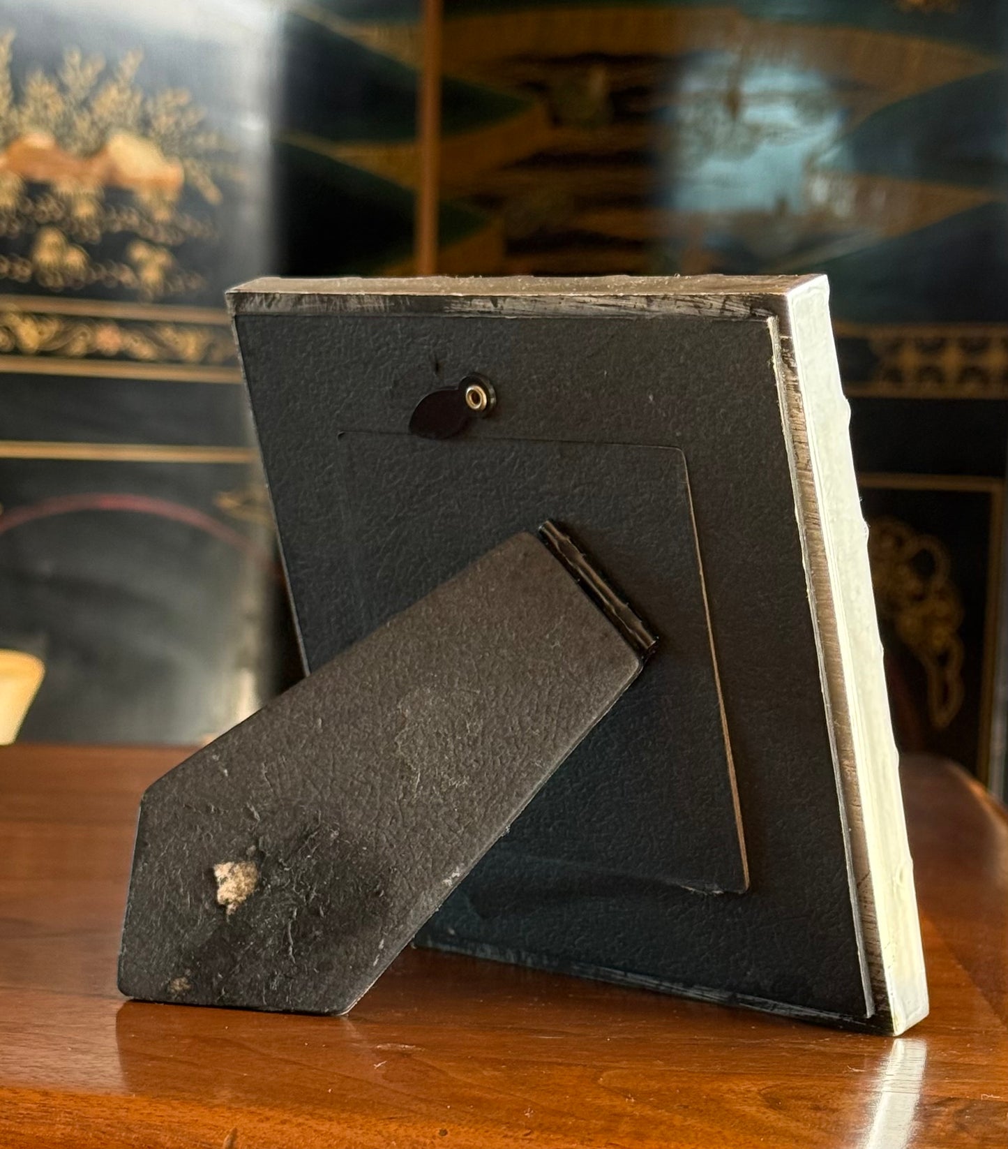 Postmodern steel sheet motif picture frame, late 20th century