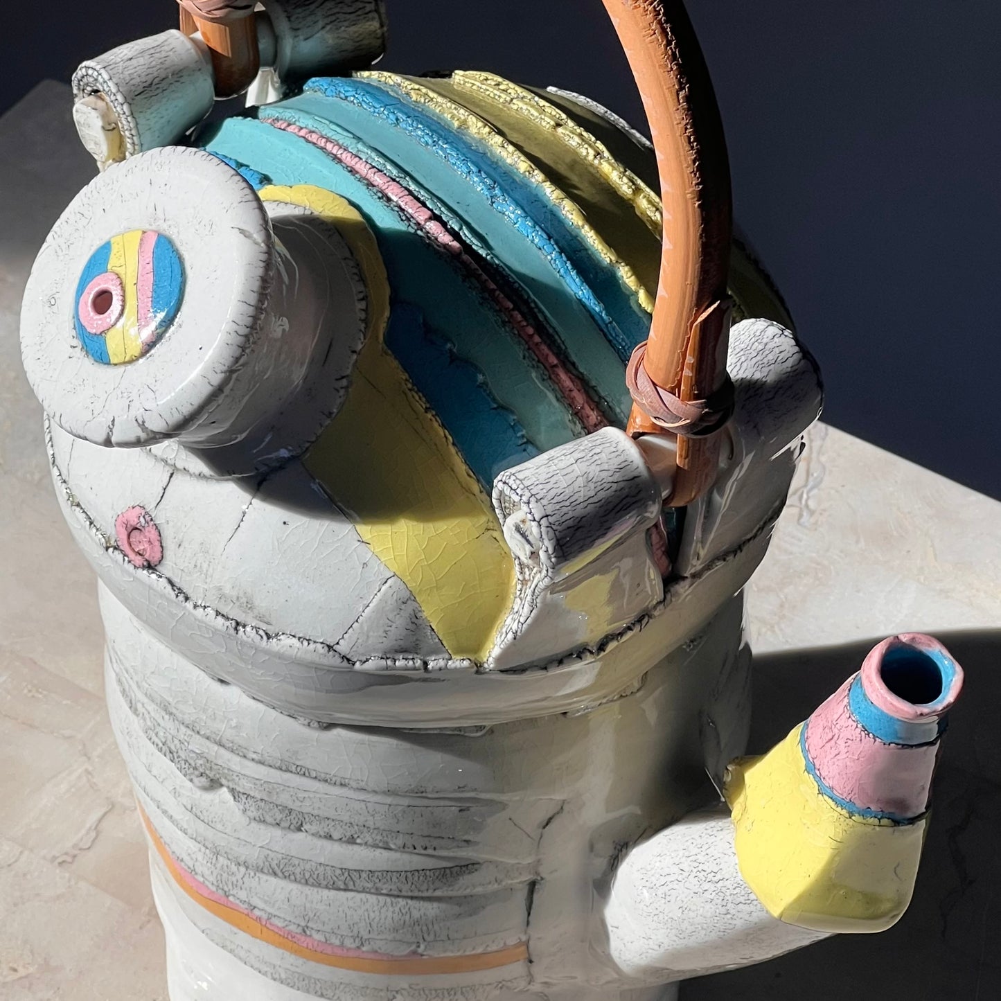 Artist-made ceramic teapot, 20th century