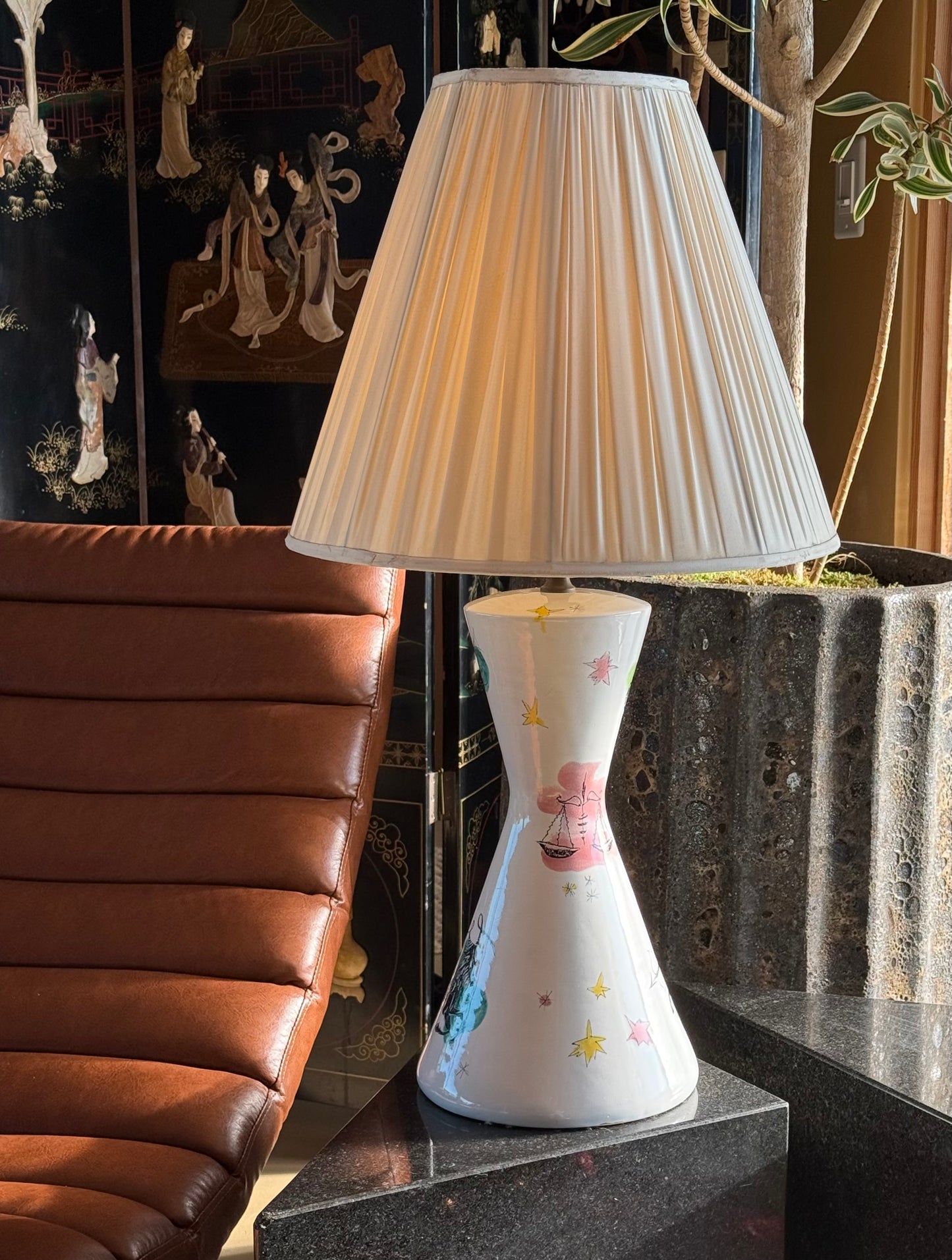 Vintage Italian Gambone-era zodiac lamp, mid 20th century