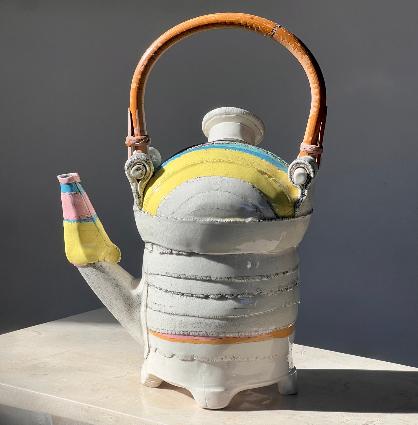 Artist-made ceramic teapot, 20th century