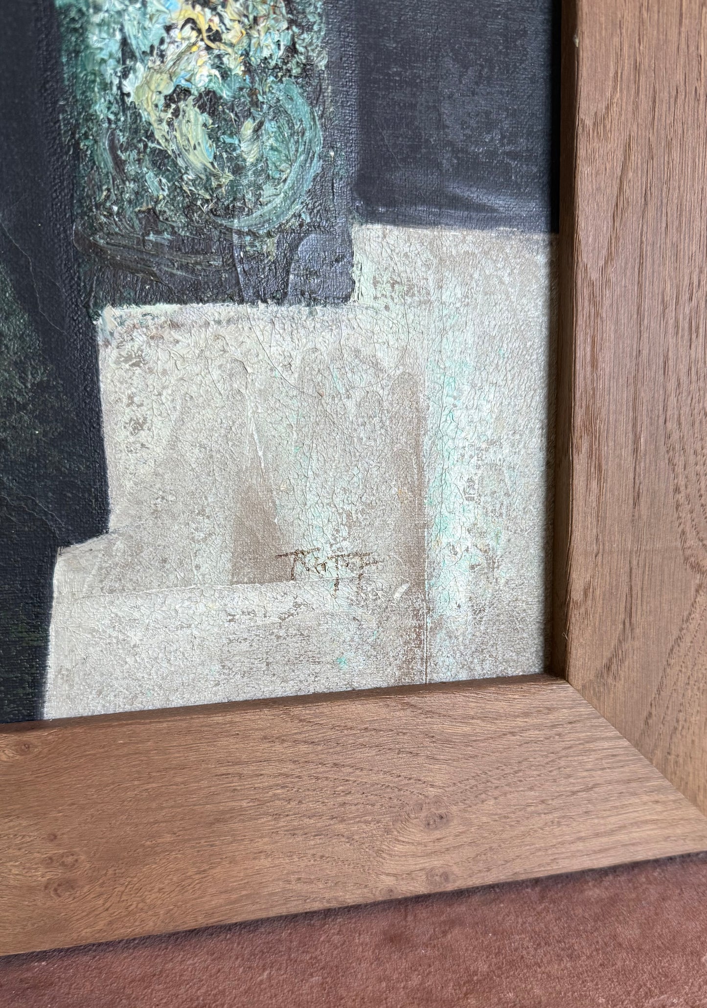 Original mid century modern abstract painting, circa 1950