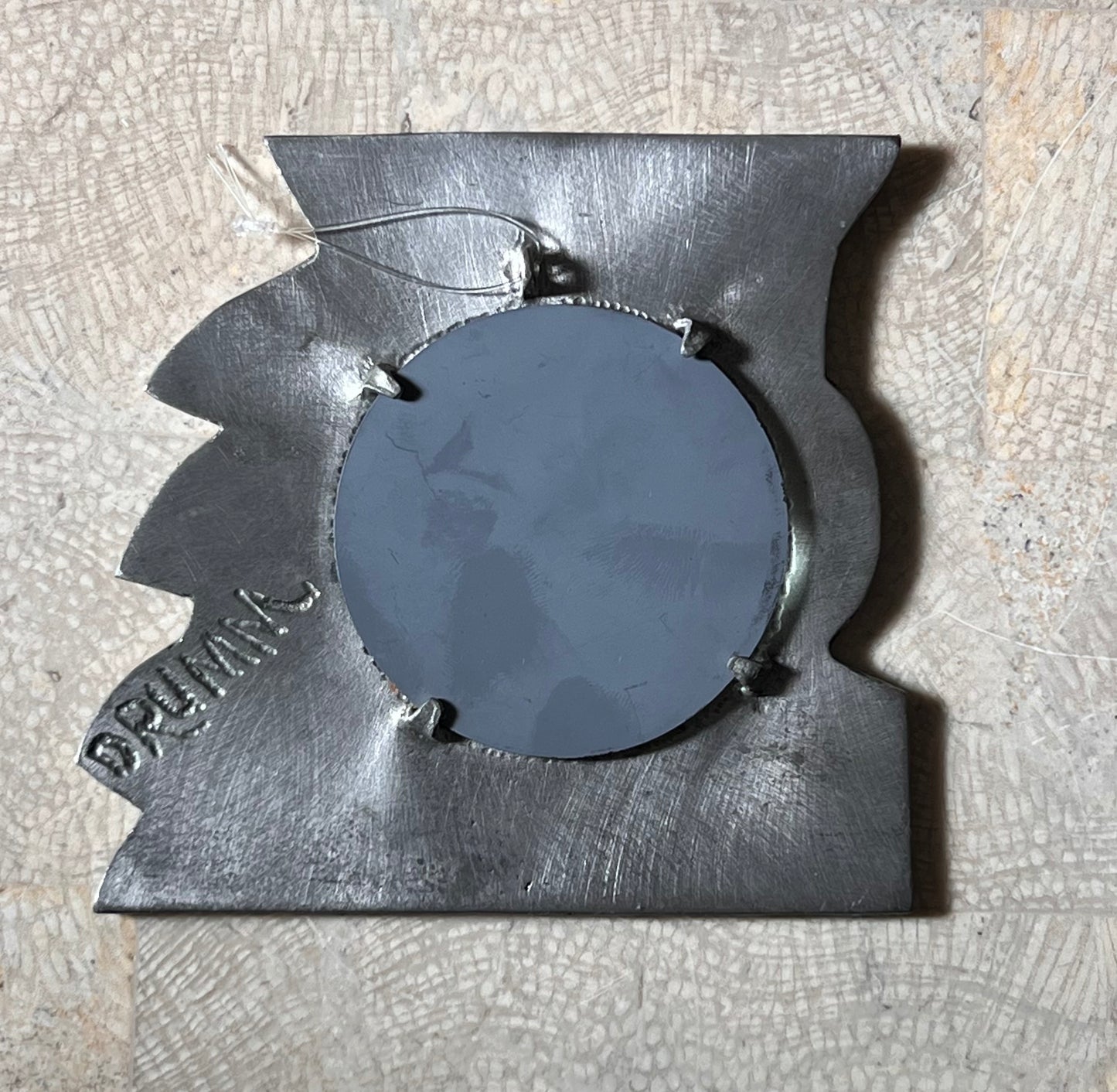 Small pewter mirror by Don Drumm, late 20th century