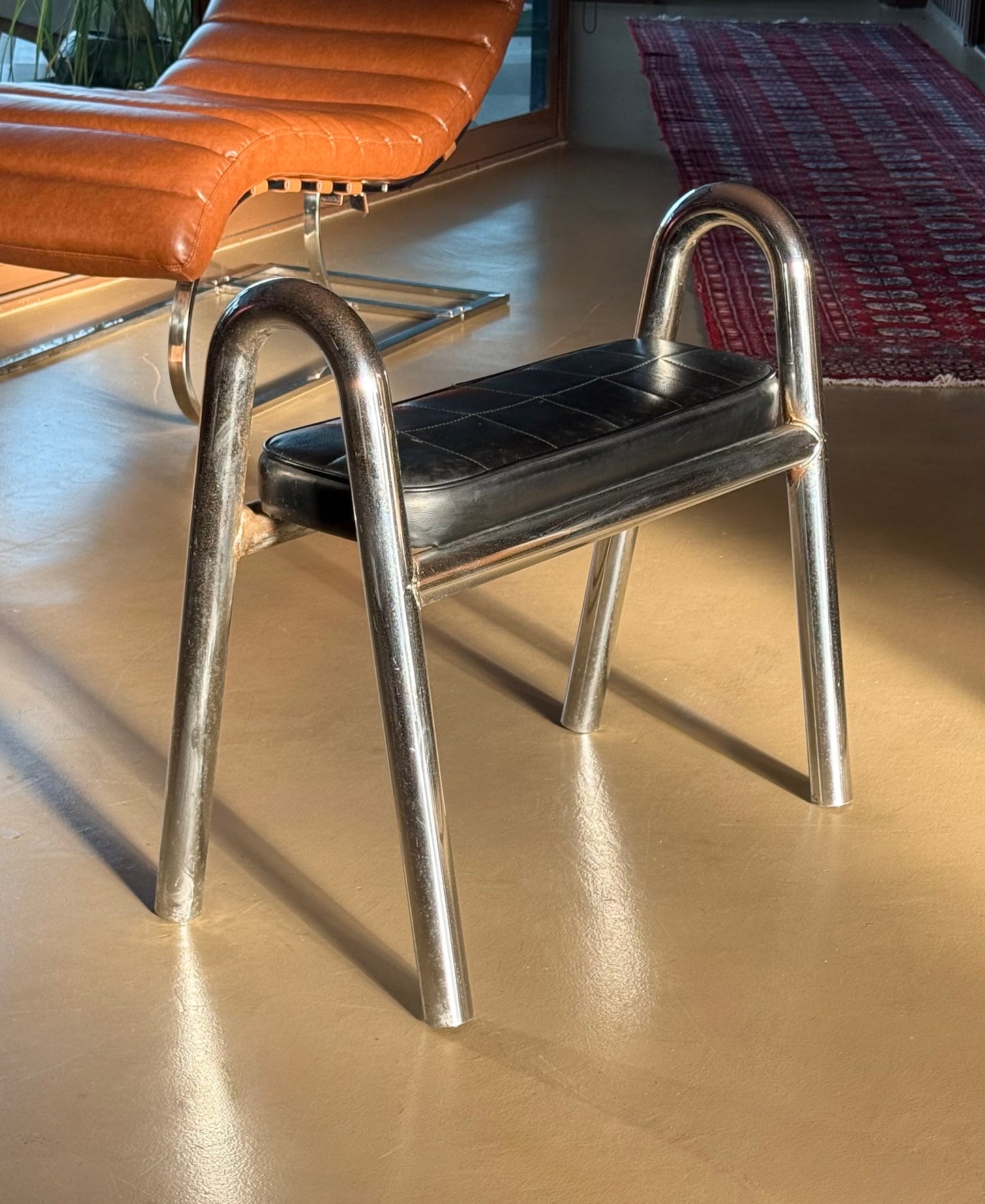 Modernist chrome stool, circa 1960