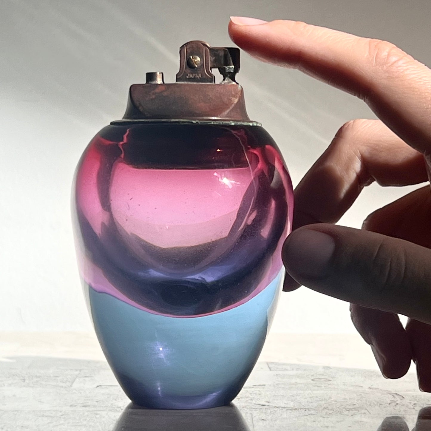 Murano glass table lighter, mid 20th century