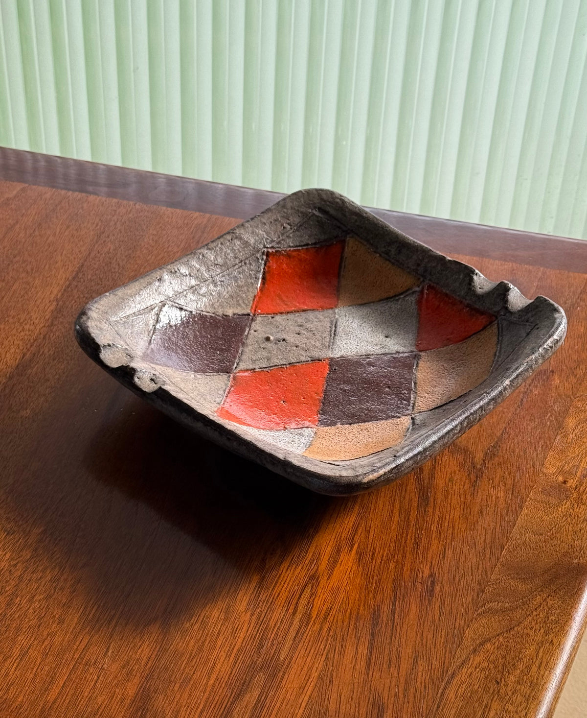 Vintage Italian hand-painted ceramic ashtray by Aldo Londi, circa 1960