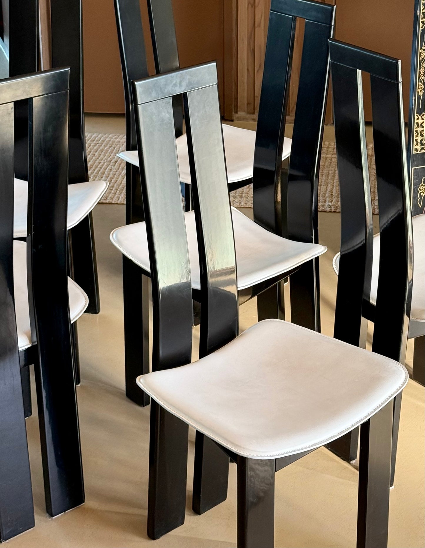 Set of 6 vintage Italian postmodern dining chairs by Pietro Costantini for Ello Furniture, late 20th century