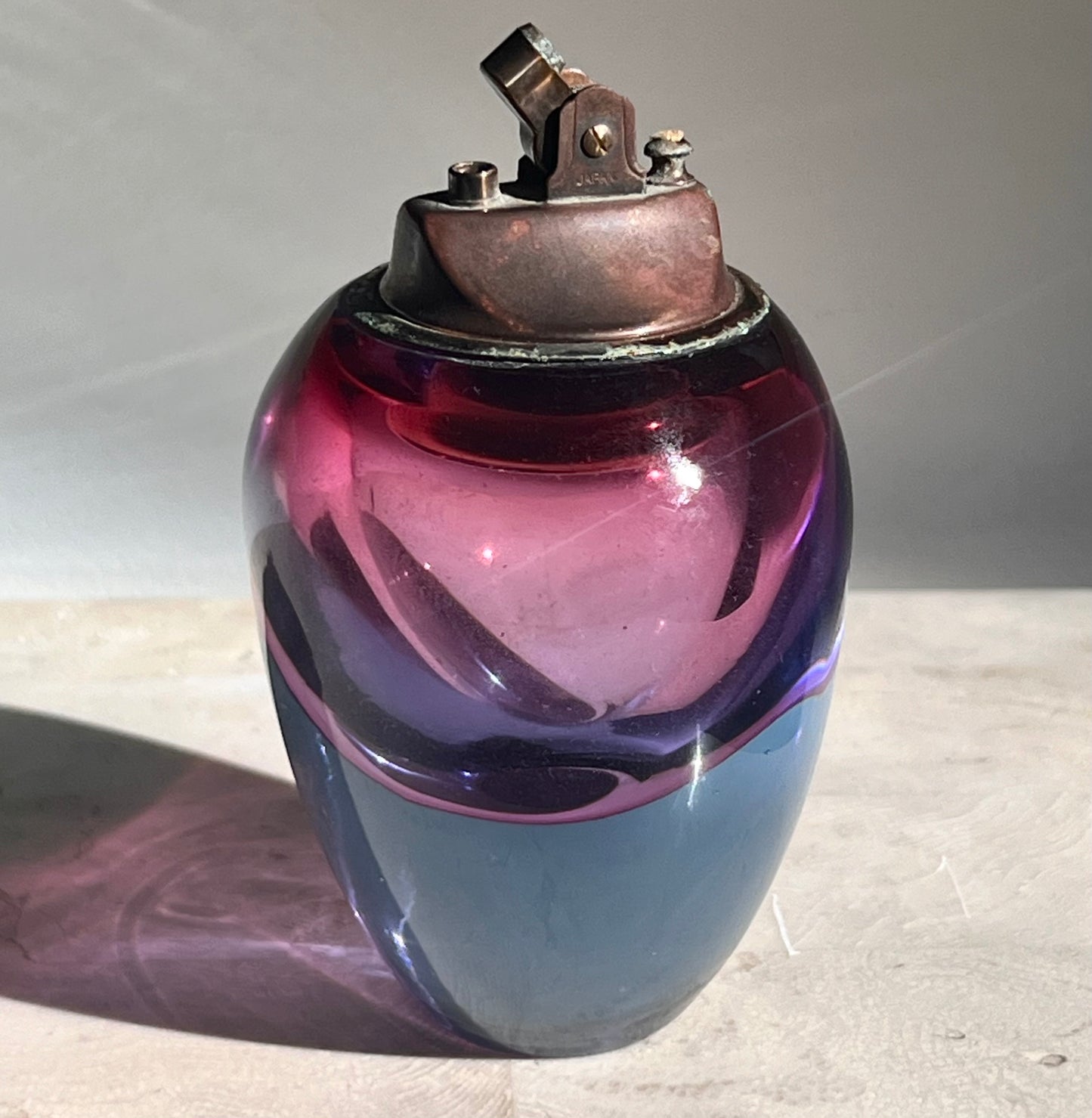 Murano glass table lighter, mid 20th century