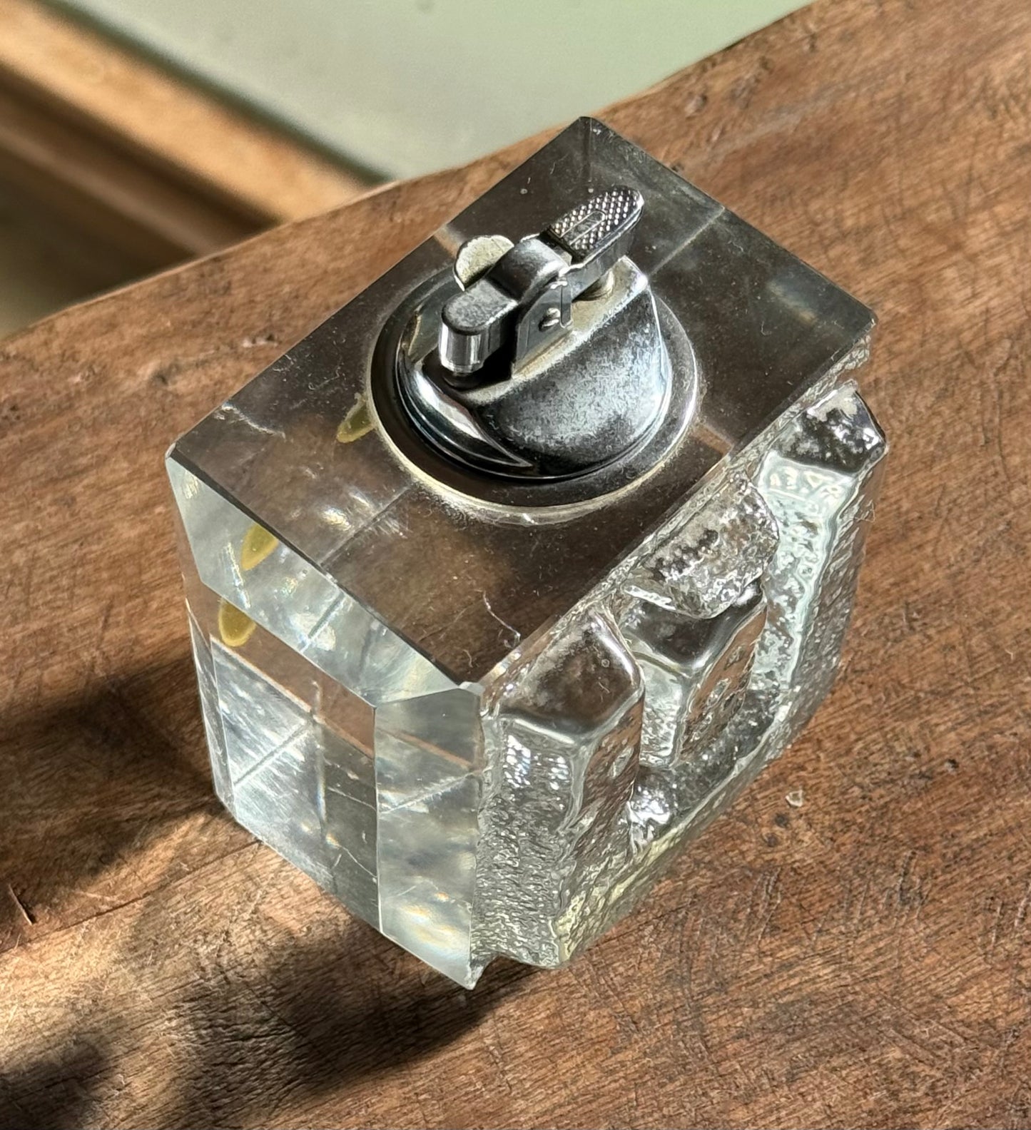 MCM glass table lighter, circa 1960
