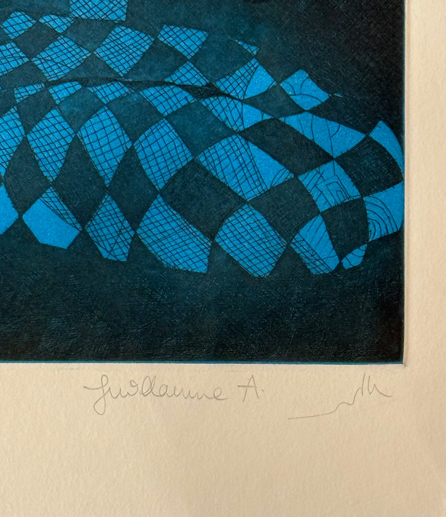 Vintage harlequin jester print, mid 20th century