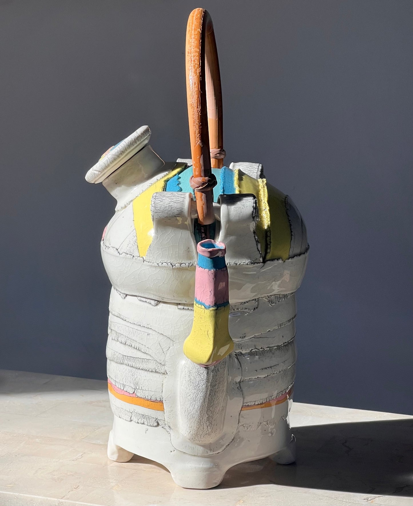 Artist-made ceramic teapot, 20th century