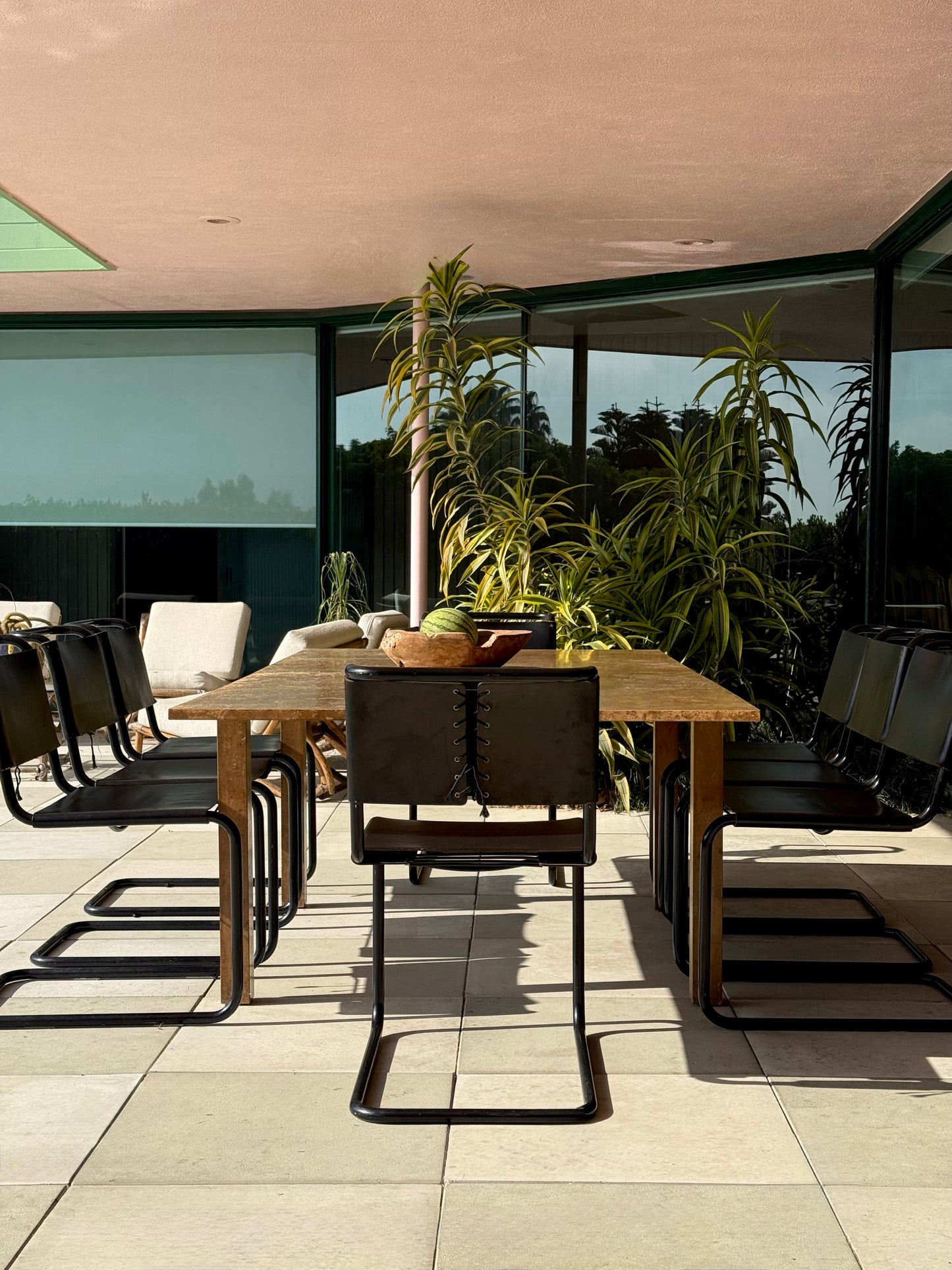 Set of 8 cantilever Bauhaus dining chairs, mid 20th century