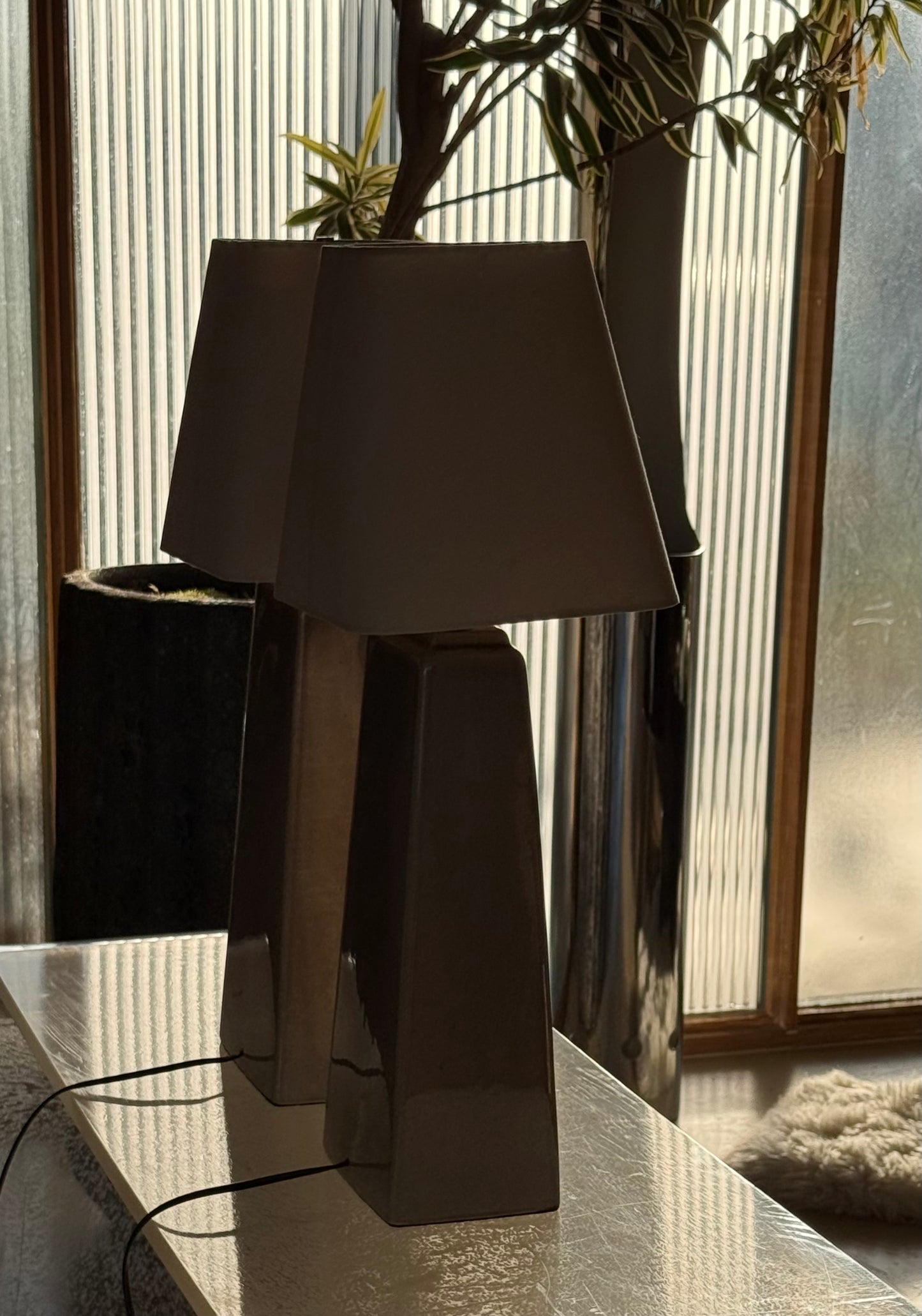 Pair of mid century modern table lamps, circa 1950
