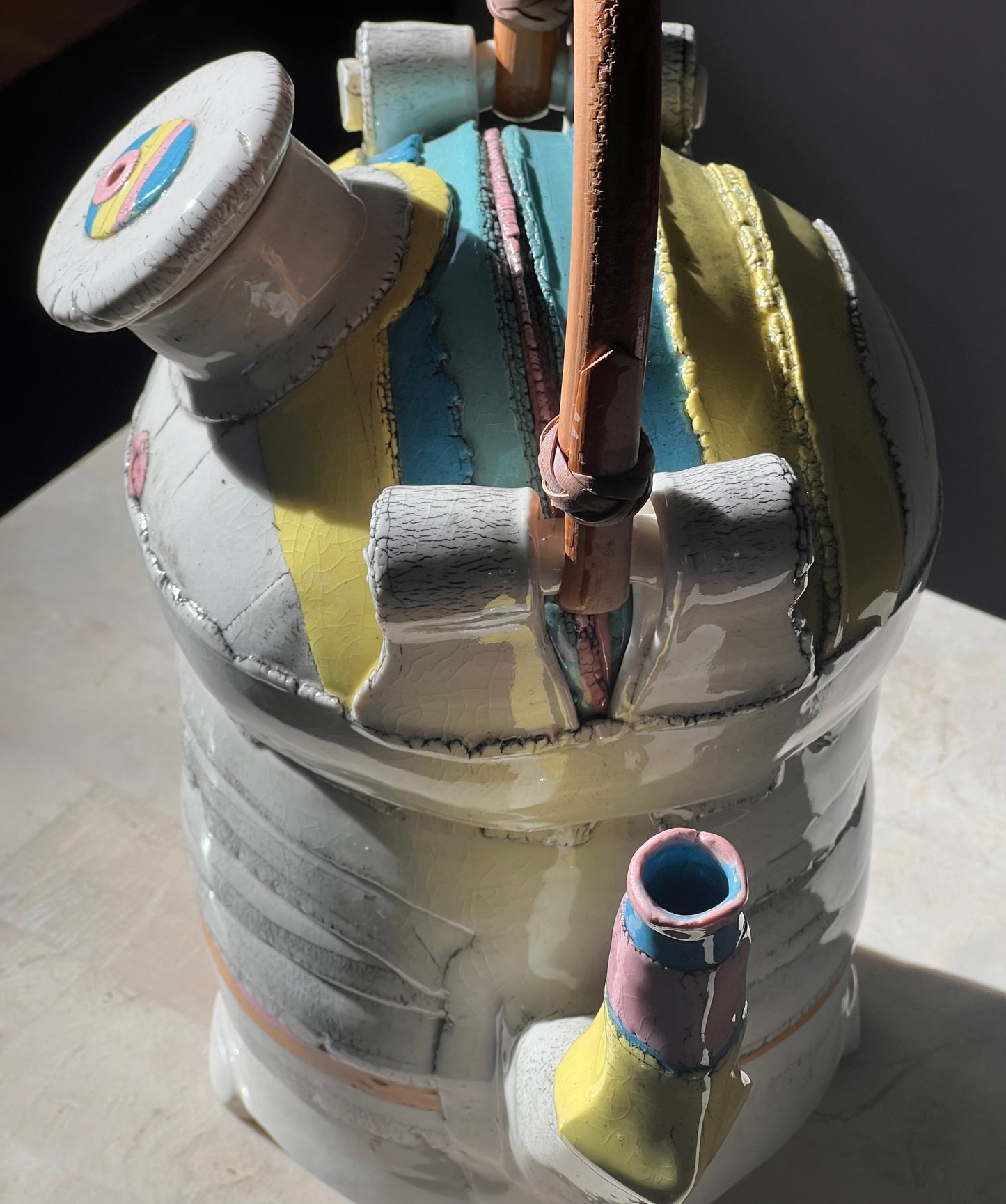 Artist-made ceramic teapot, 20th century
