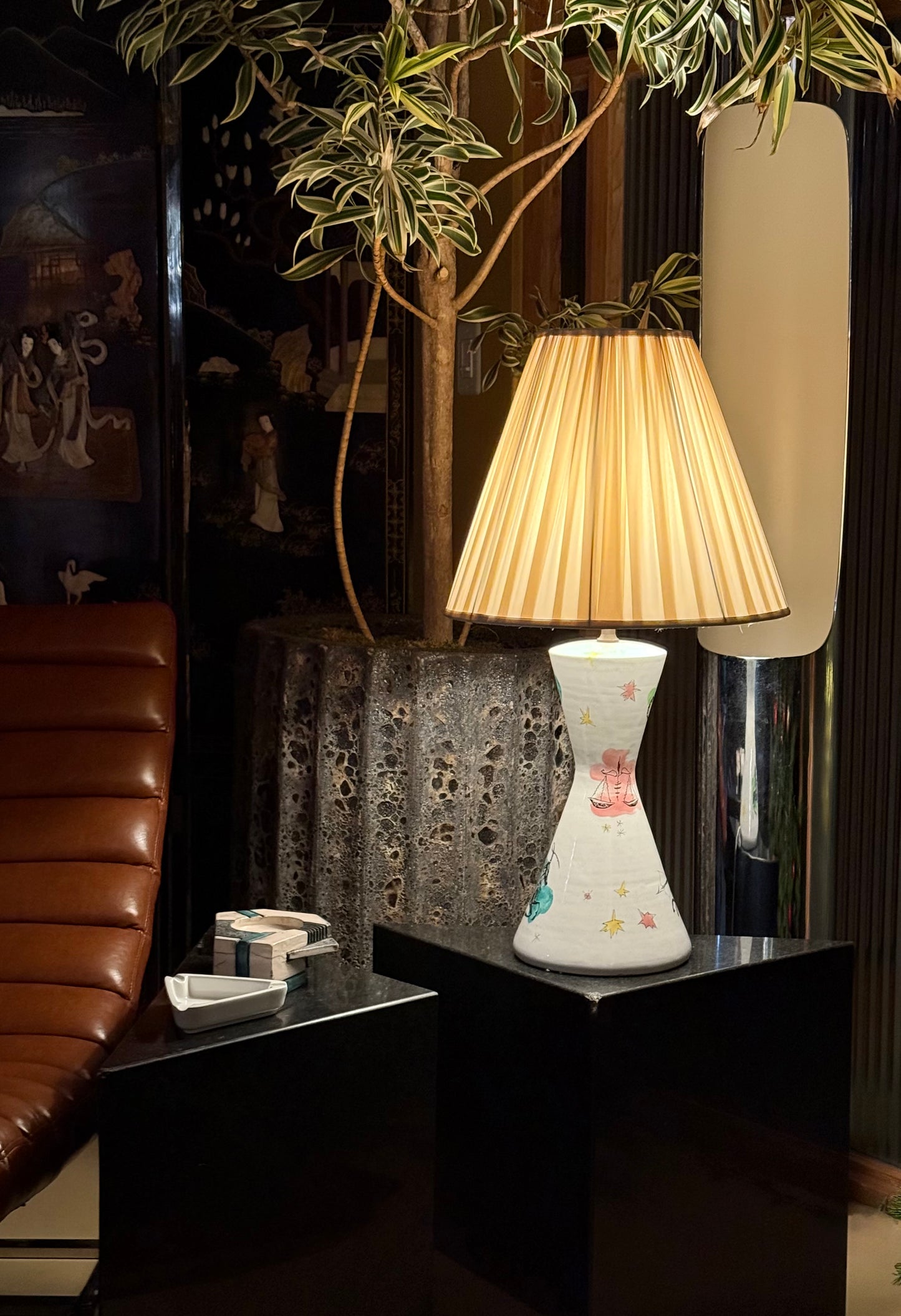 Vintage Italian Gambone-era zodiac lamp, mid 20th century
