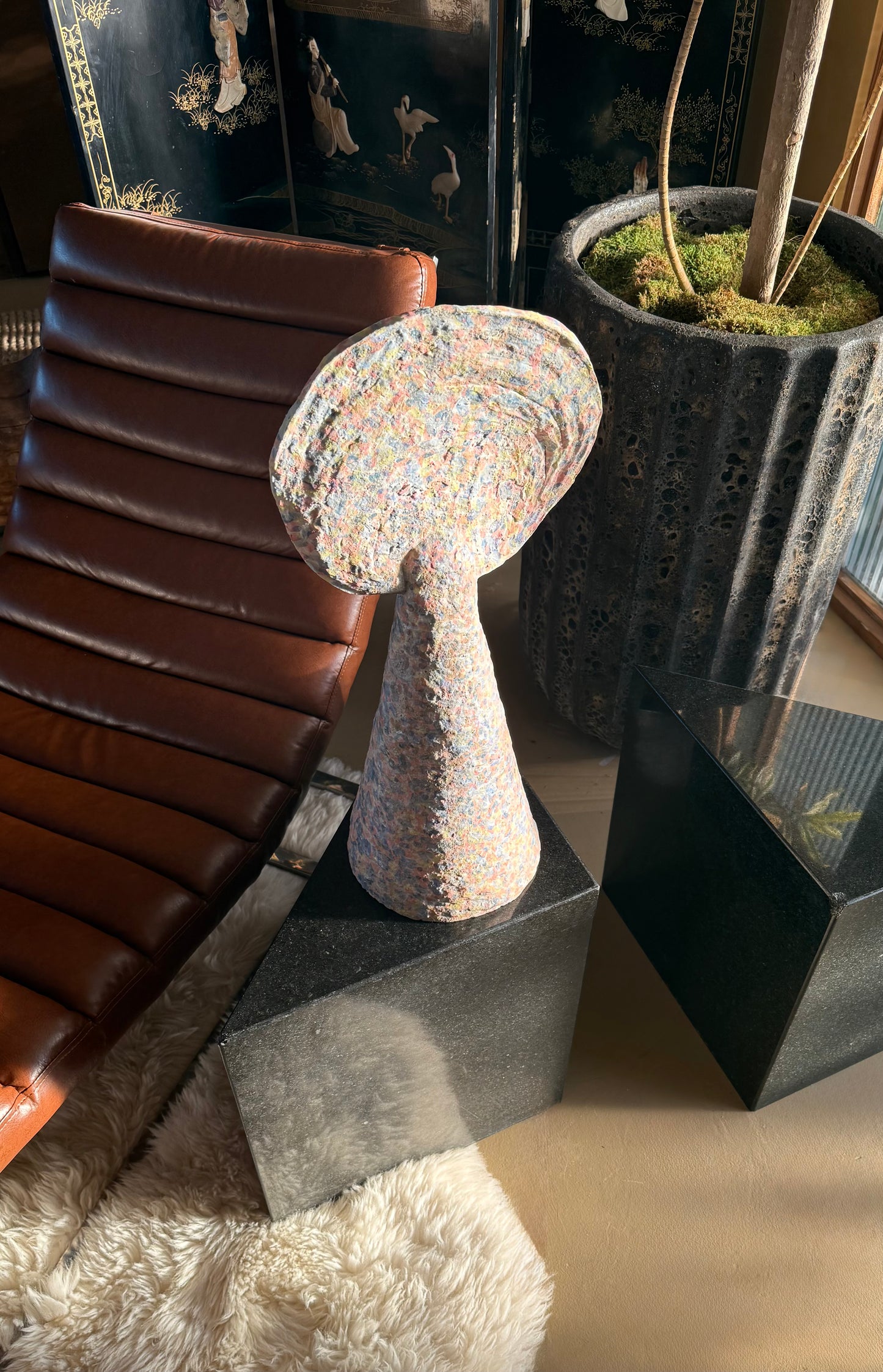 Monumental ceramic sculpture by Rachel Rosenthal, signed, late 20th century