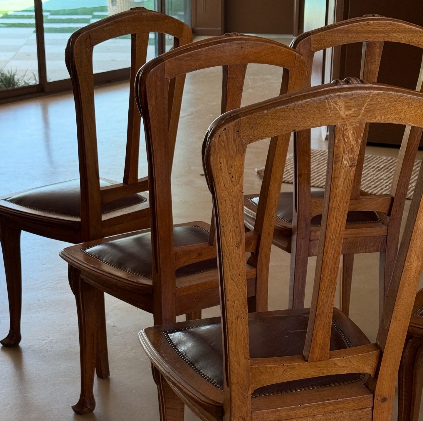 Set of eight French Art Nouveau dining chairs, late 19th century