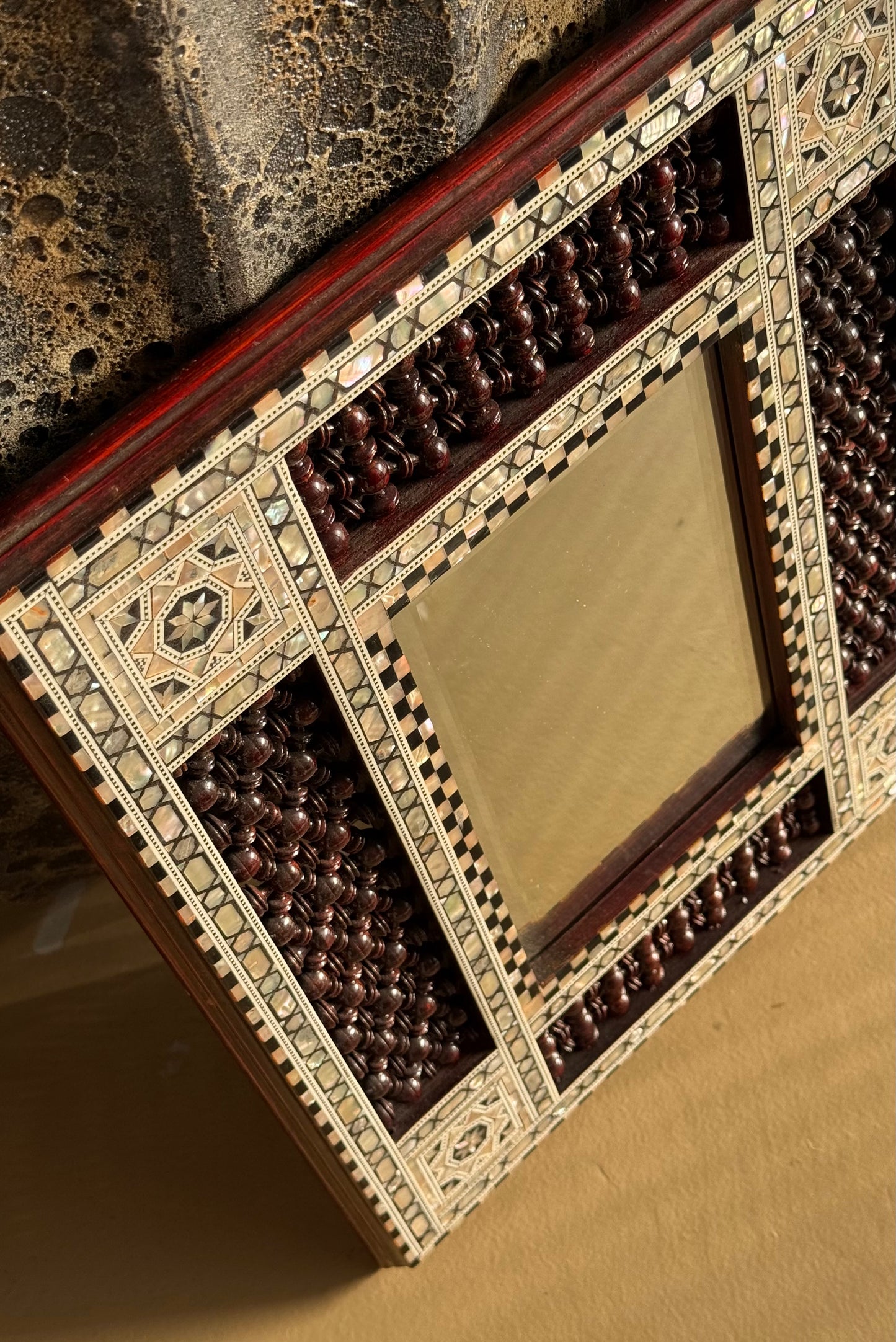 Vintage Syrian mother-of-pearl mirror, 20th century