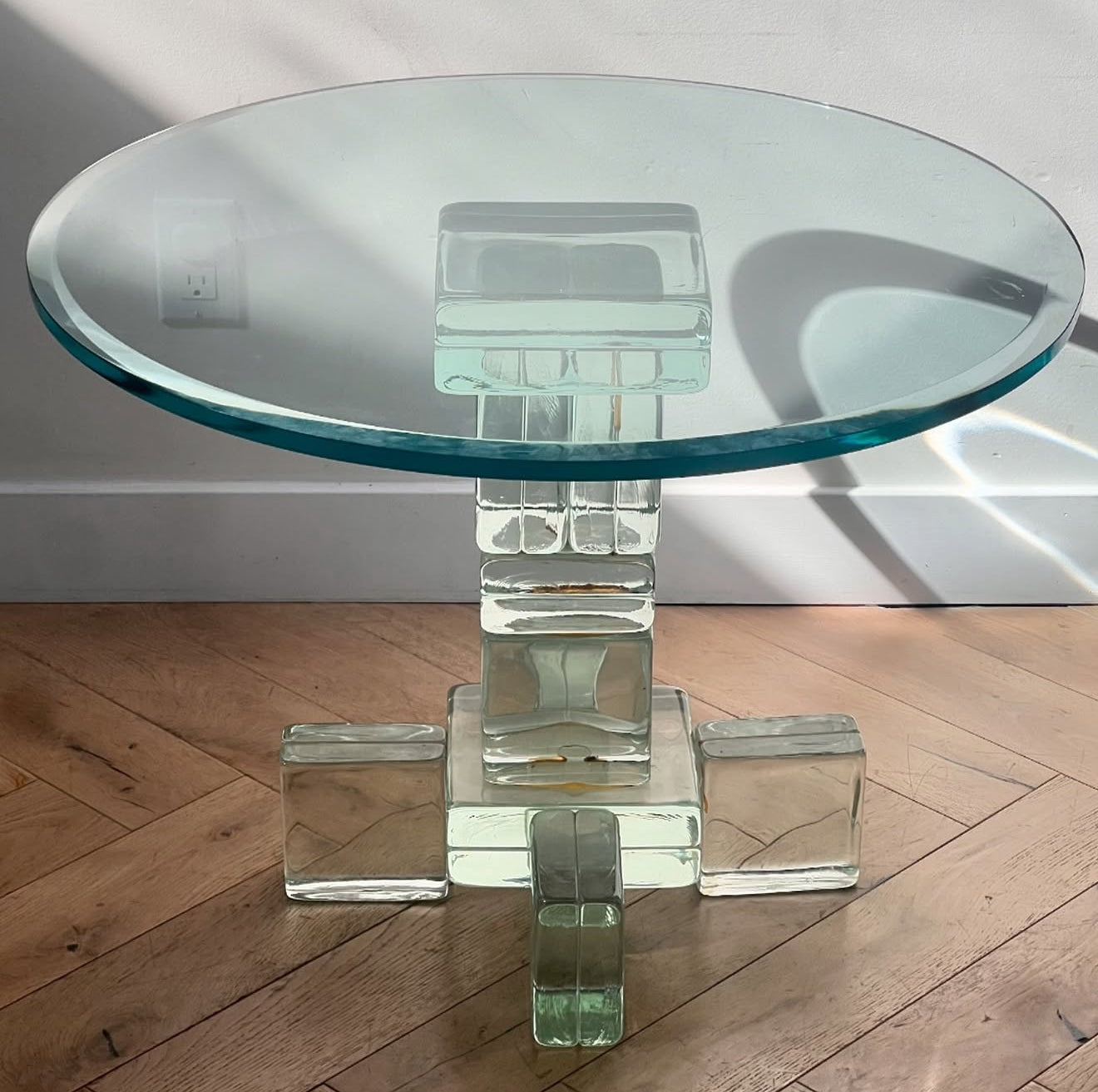 Artist-made glass side table, late 20th century