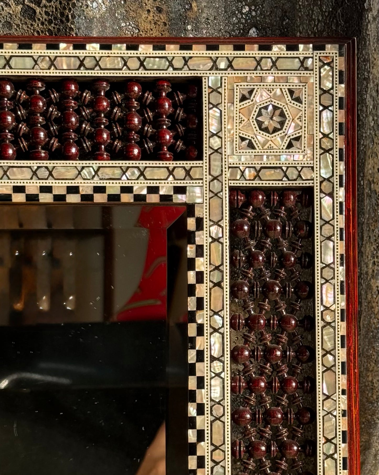 Vintage Syrian mother-of-pearl mirror, 20th century