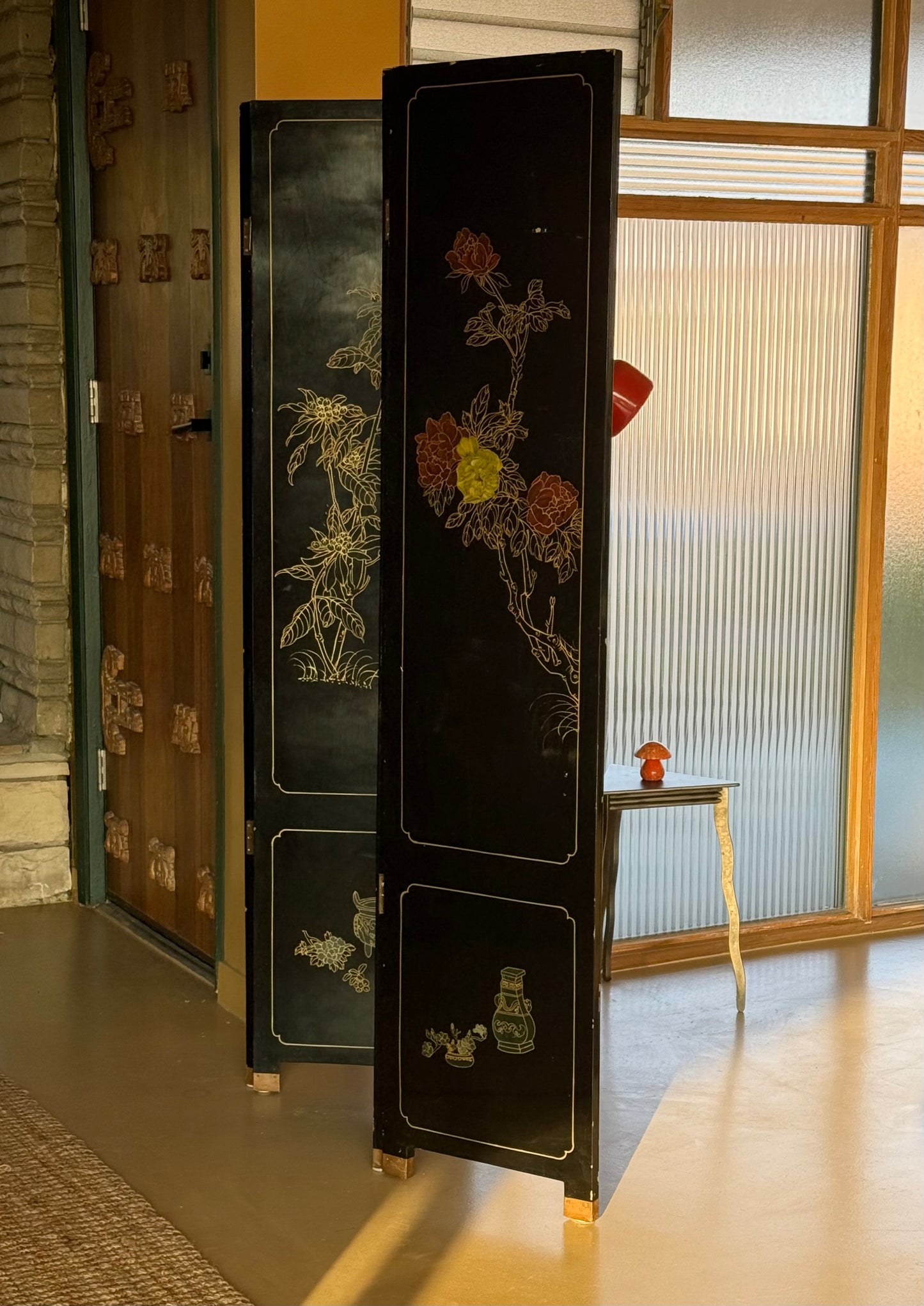 Vintage oriental room divider, 20th century