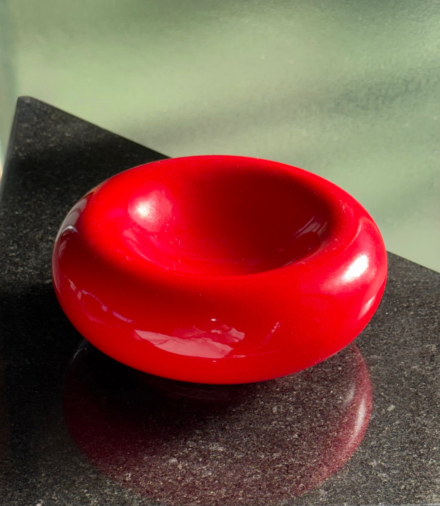 Red ceramic ashtray by Pietro Arosio Parravicini, 1970