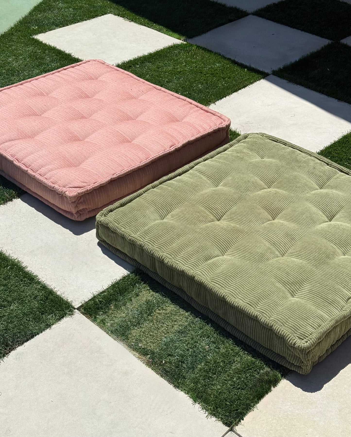 Pair of large floor cushions, 21st century