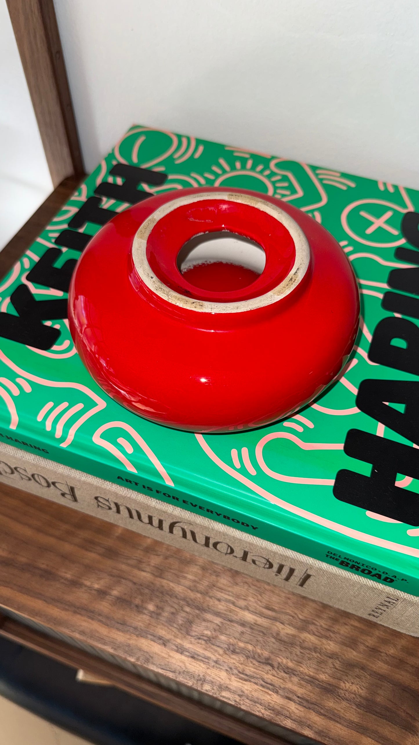 Red ceramic ashtray by Pietro Arosio Parravicini, 1970