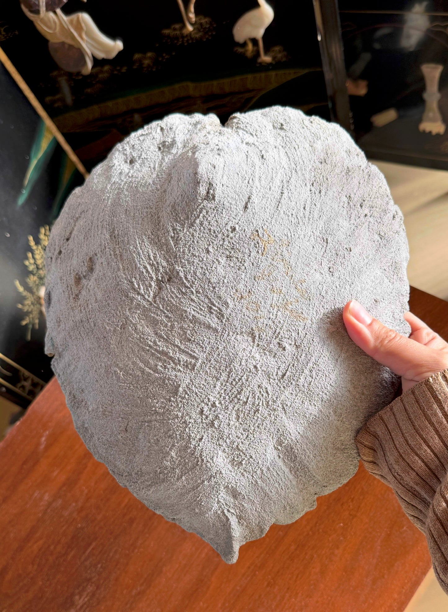 Artist-made studio ceramic leaf platter, 21st century