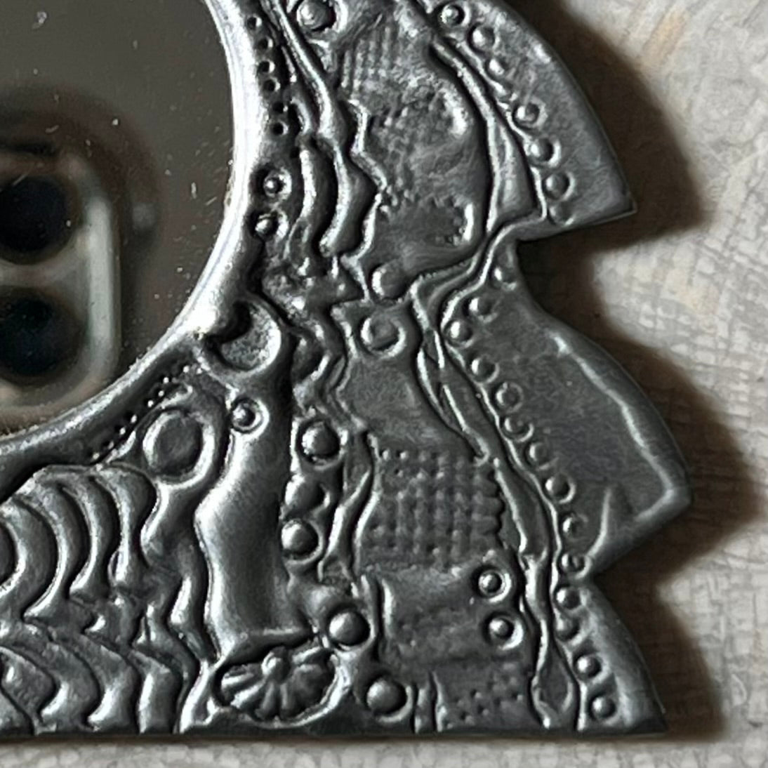 Small pewter mirror by Don Drumm, late 20th century