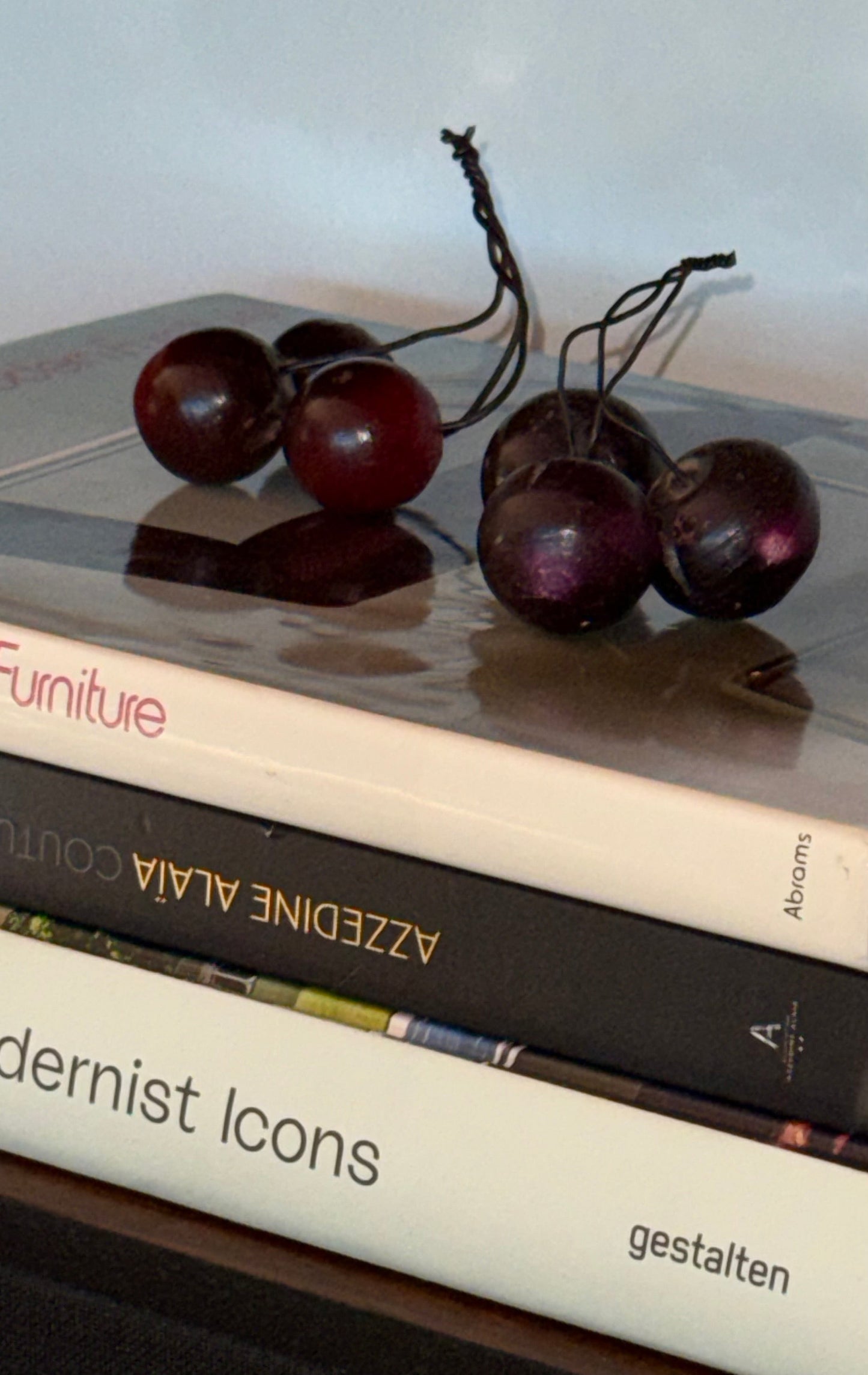 Vintage Italian cherry objets, circa 1960