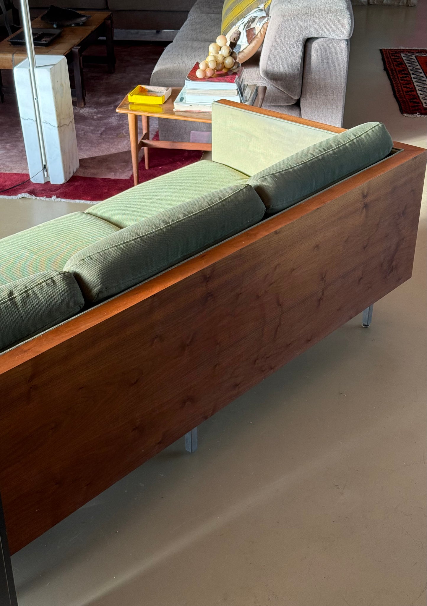 Mid century modern case wood sofa attr. Milo Baughman, circa 1950